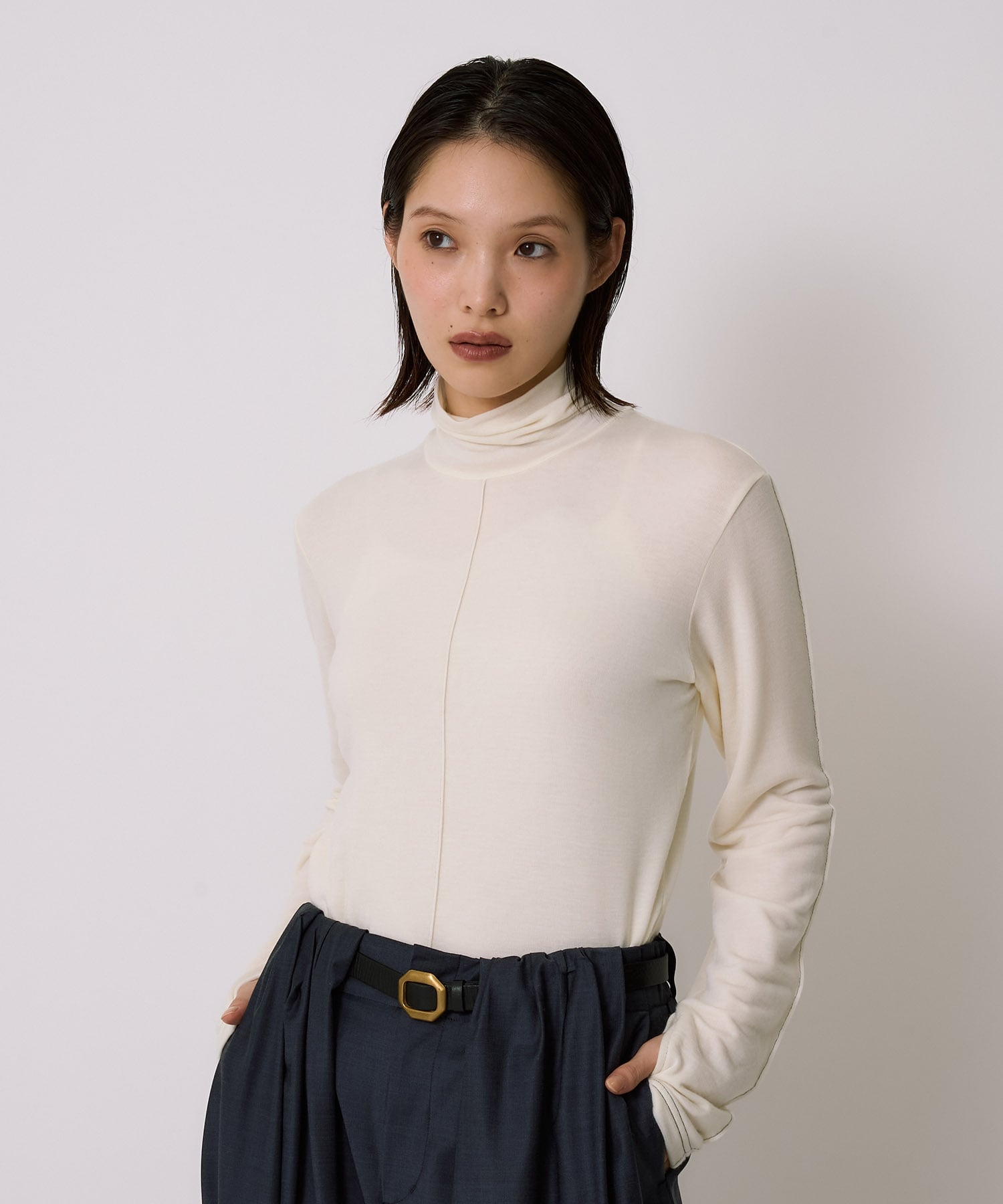 Cashmere Silk Turtle Neck Jersey
