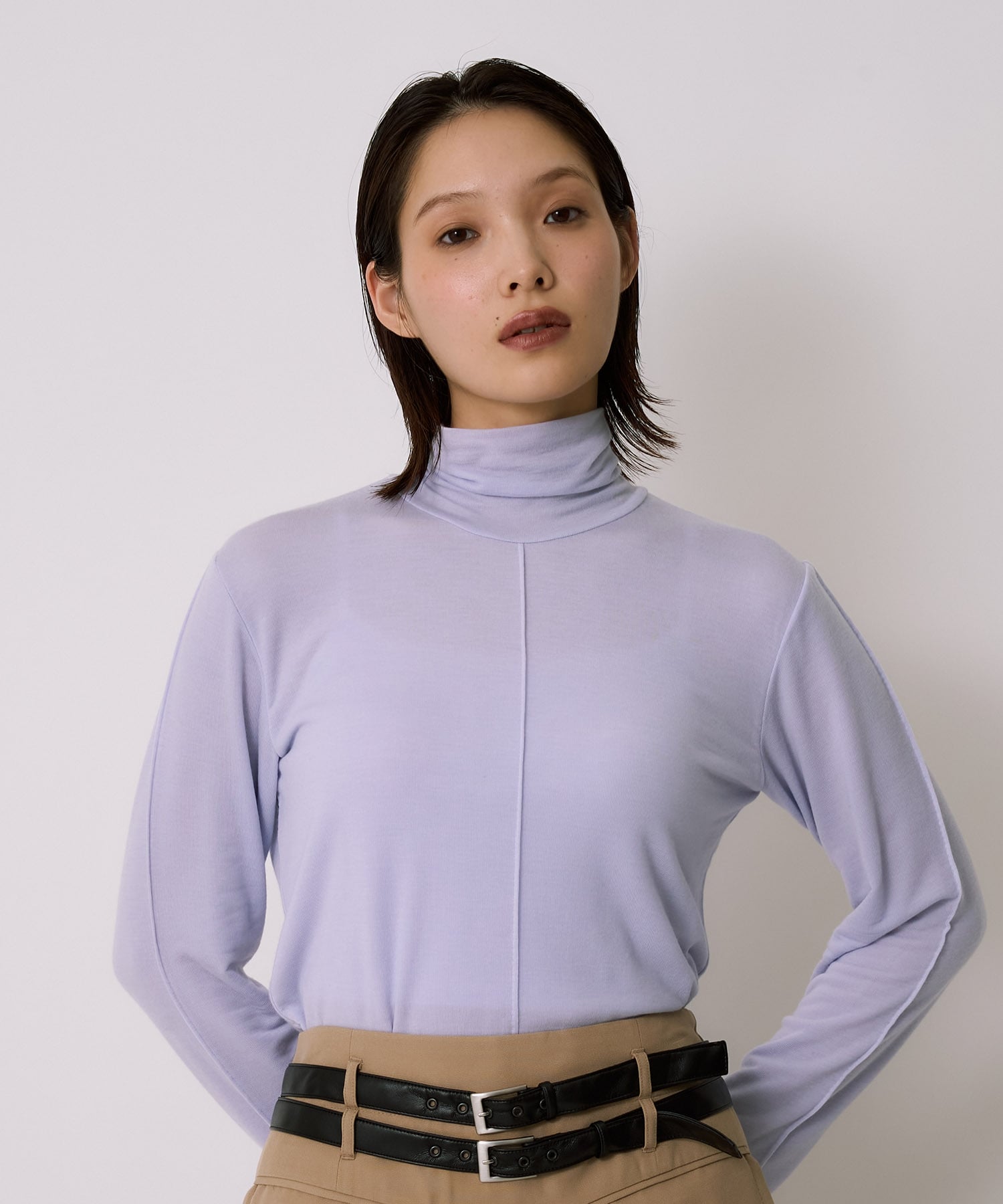 Cashmere Silk Turtle Neck Jersey