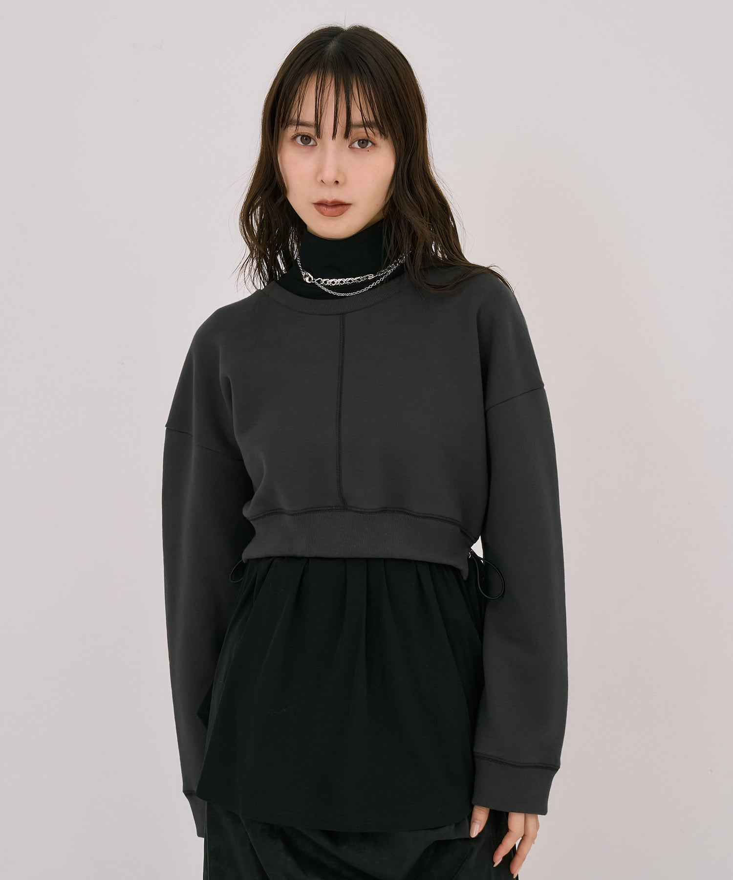 レイヤードスウェットプルオーバー