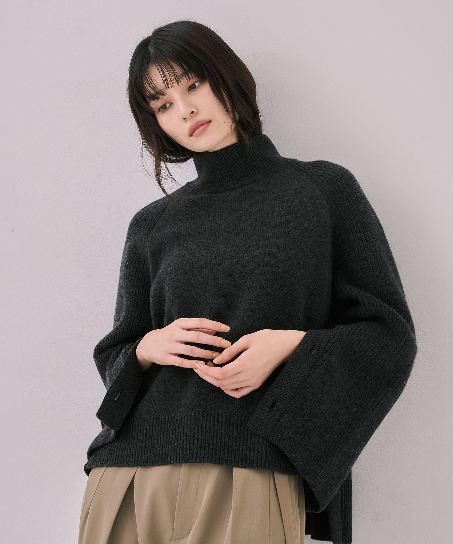 【WEB先行発売】サイドボタンウールカシミヤPO