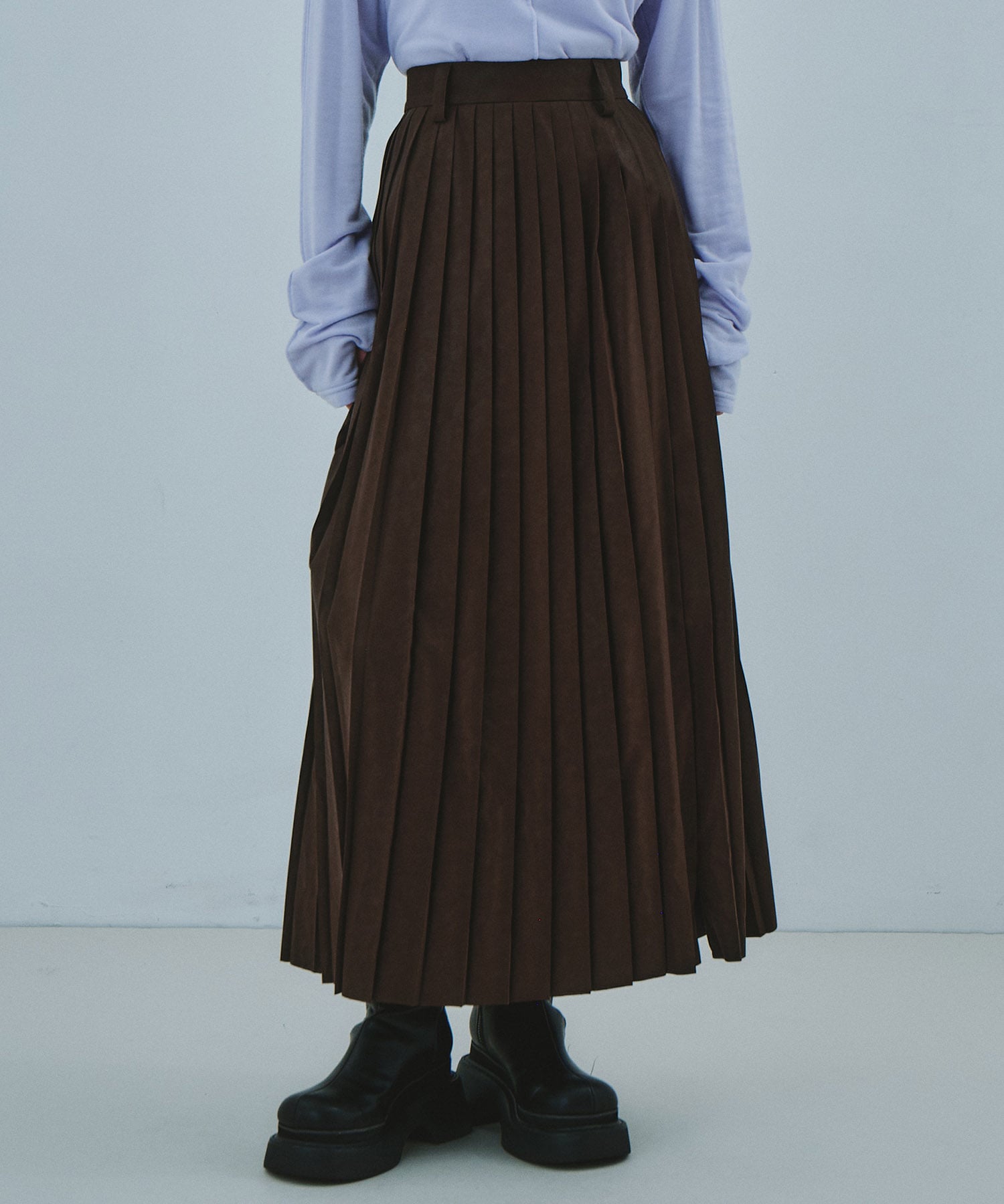 Soft Leather Pleated SK