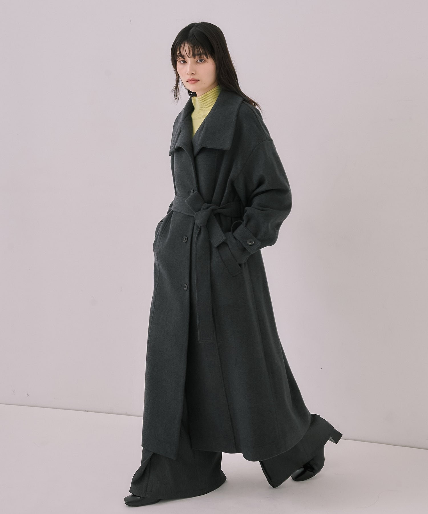 〈再入荷〉スタンドカラーロングコート