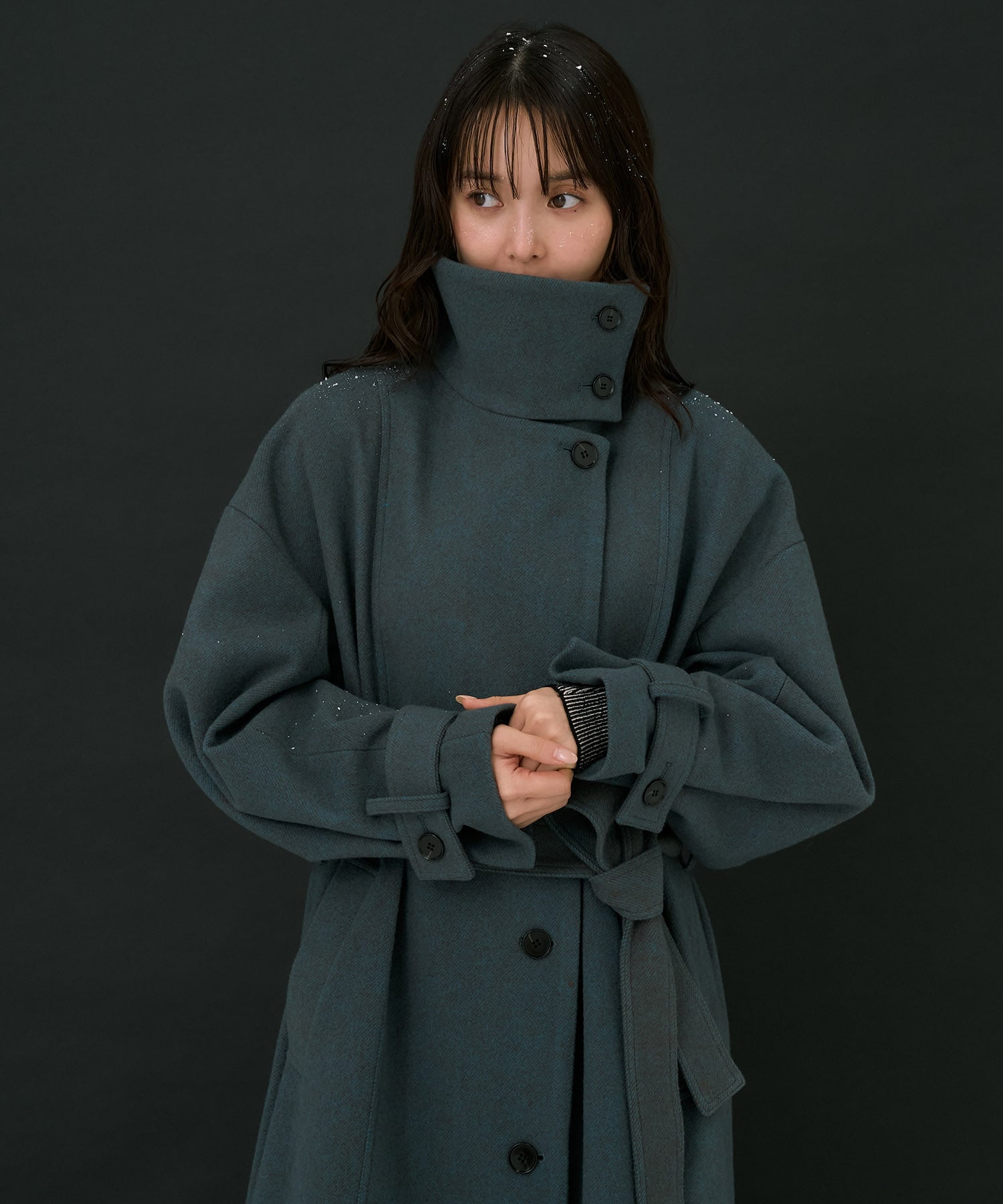 〈再入荷〉スタンドカラーロングコート