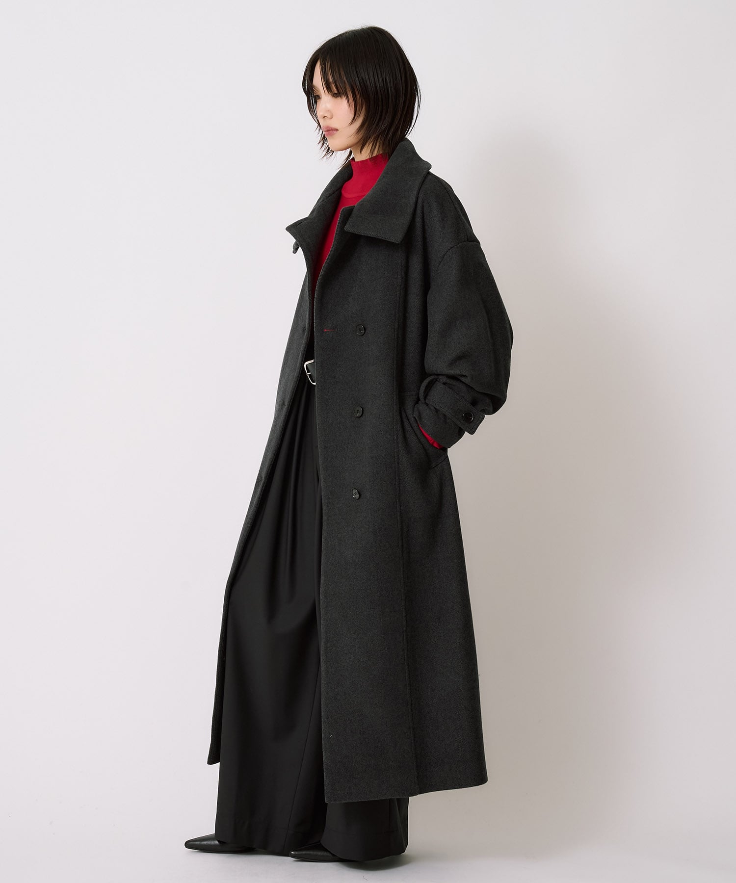 【WEB先行発売】スタンドカラーロングコート