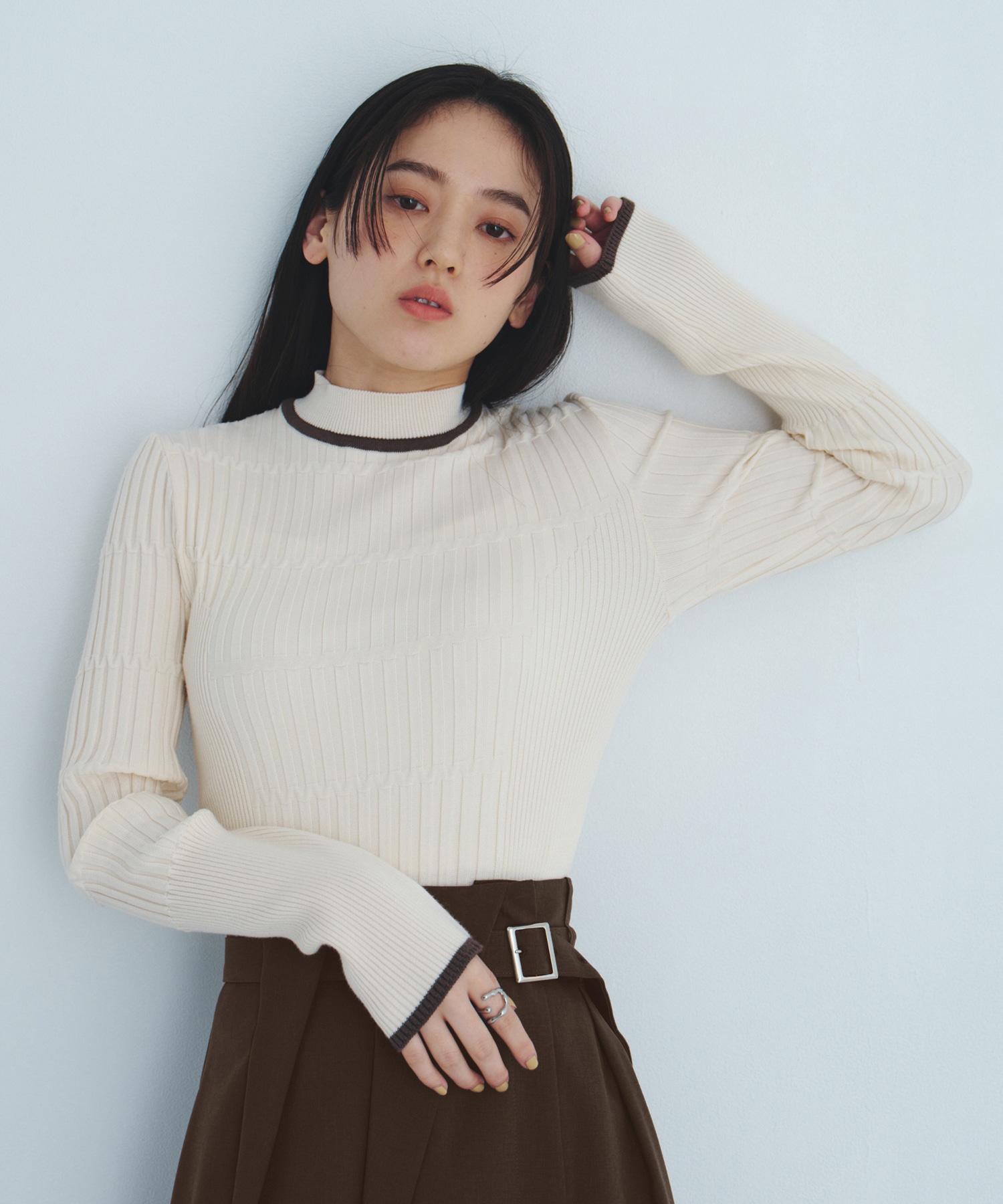 リップルボーダーニット