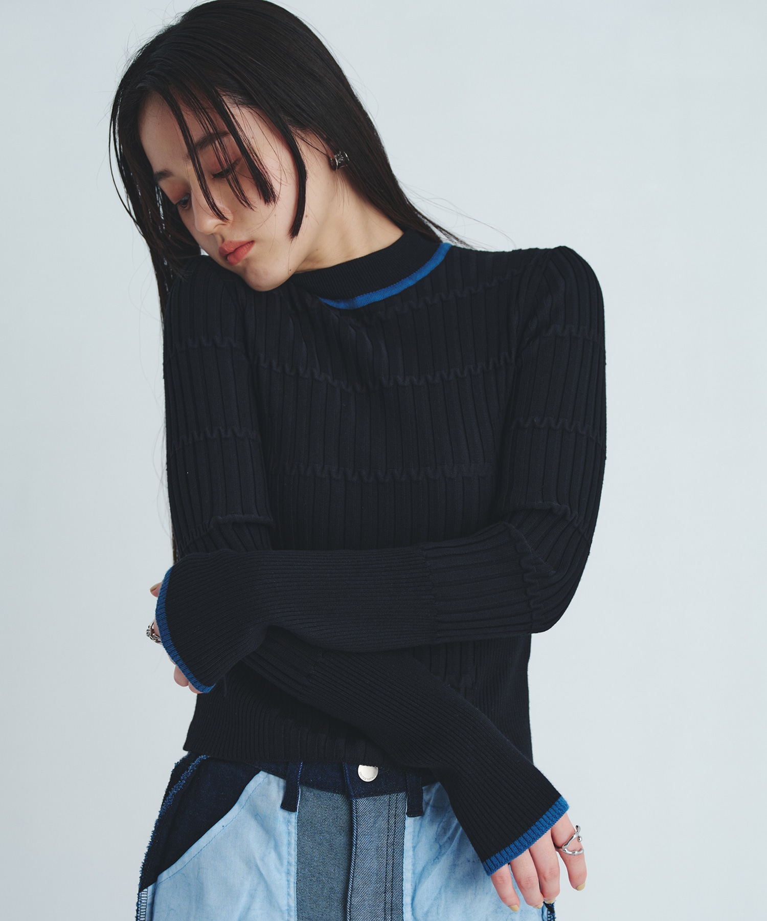 リップルボーダーニット