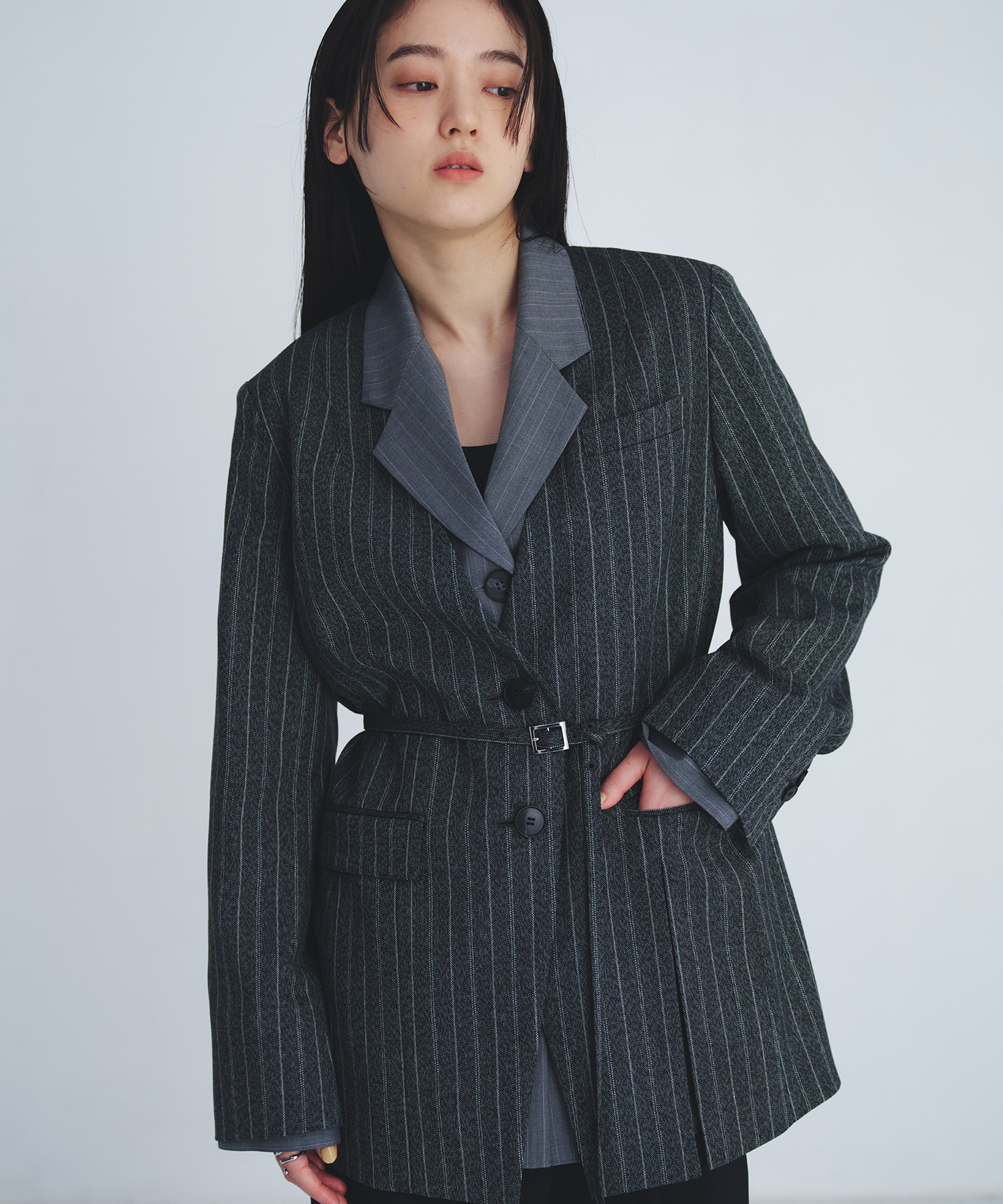 スタンドカラーテーラードジャケット