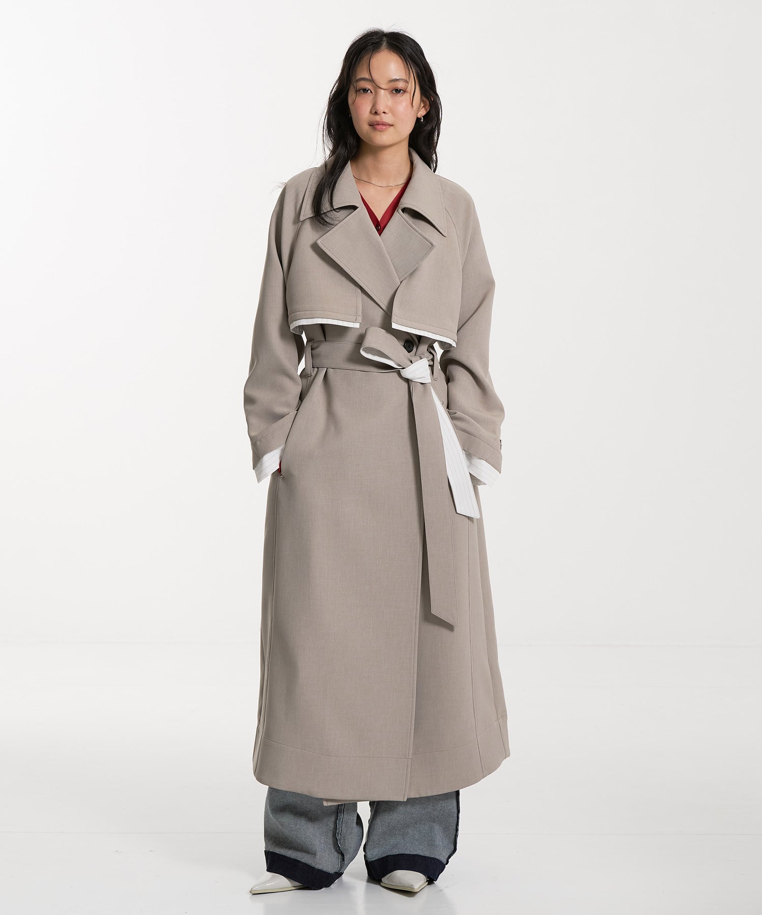 〈残りわずか〉レイヤーディテールトレンチコート