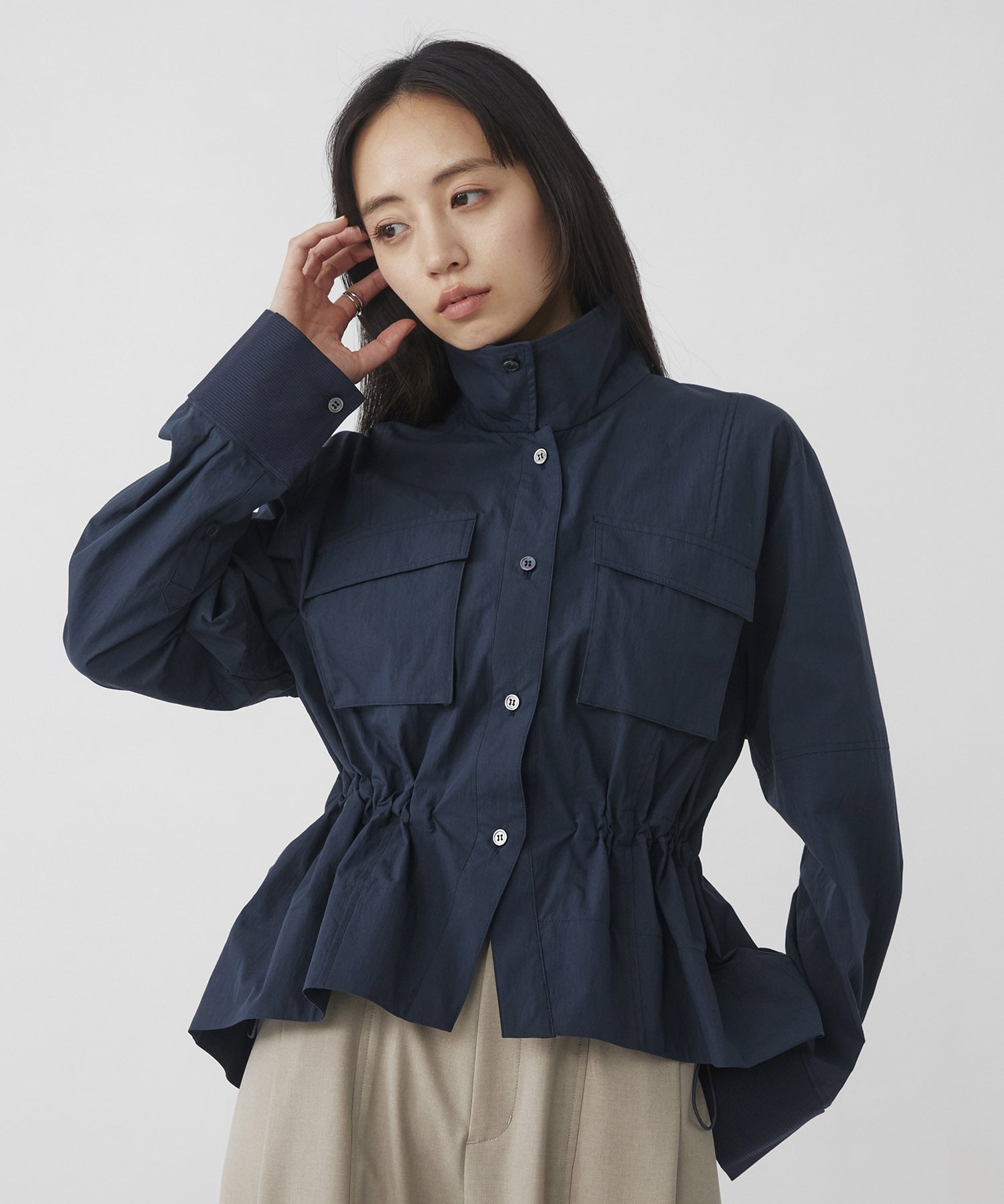 スタンドカラーシャツブルゾン