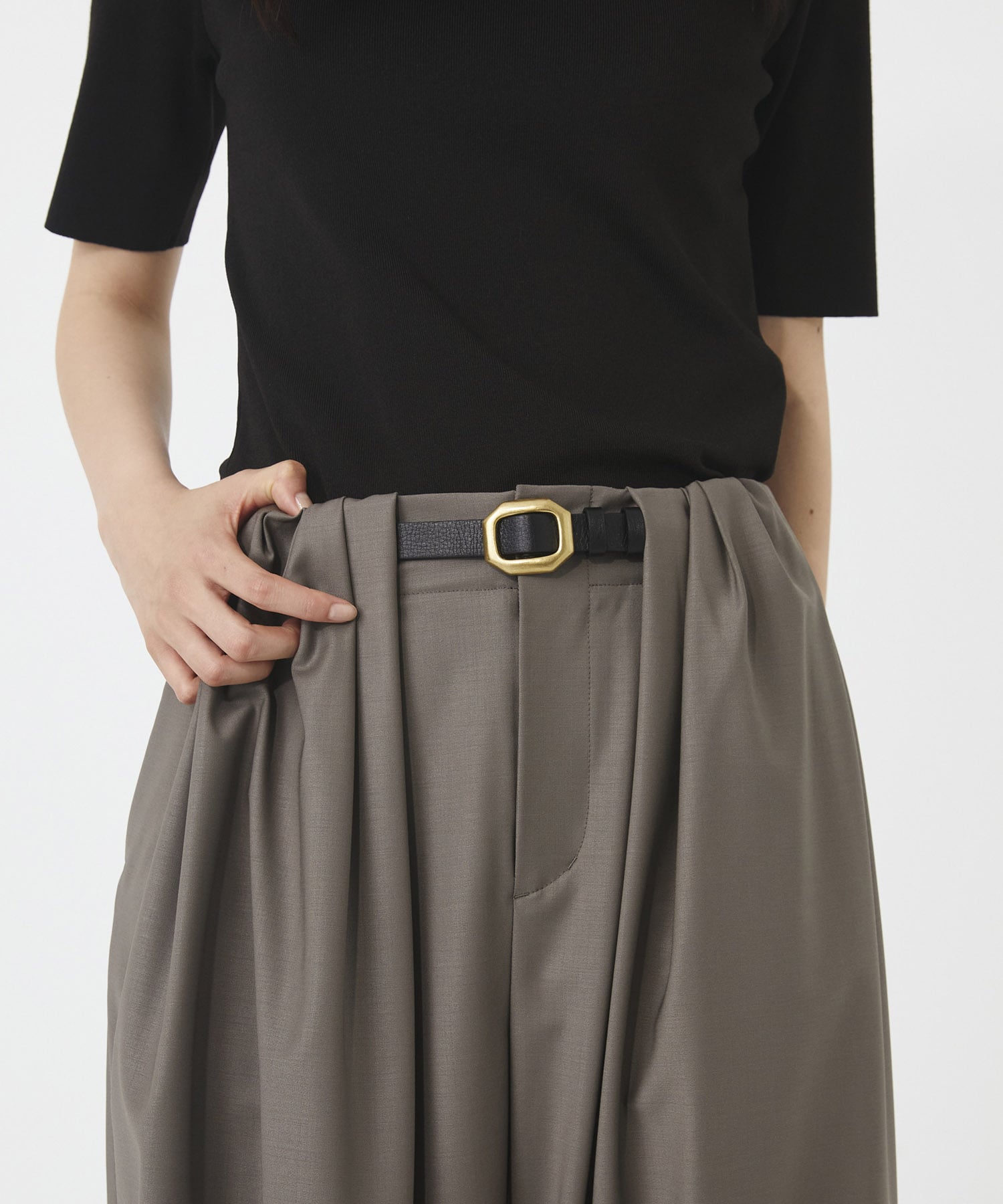 〈再入荷〉Octagon Buckle Leather Belt