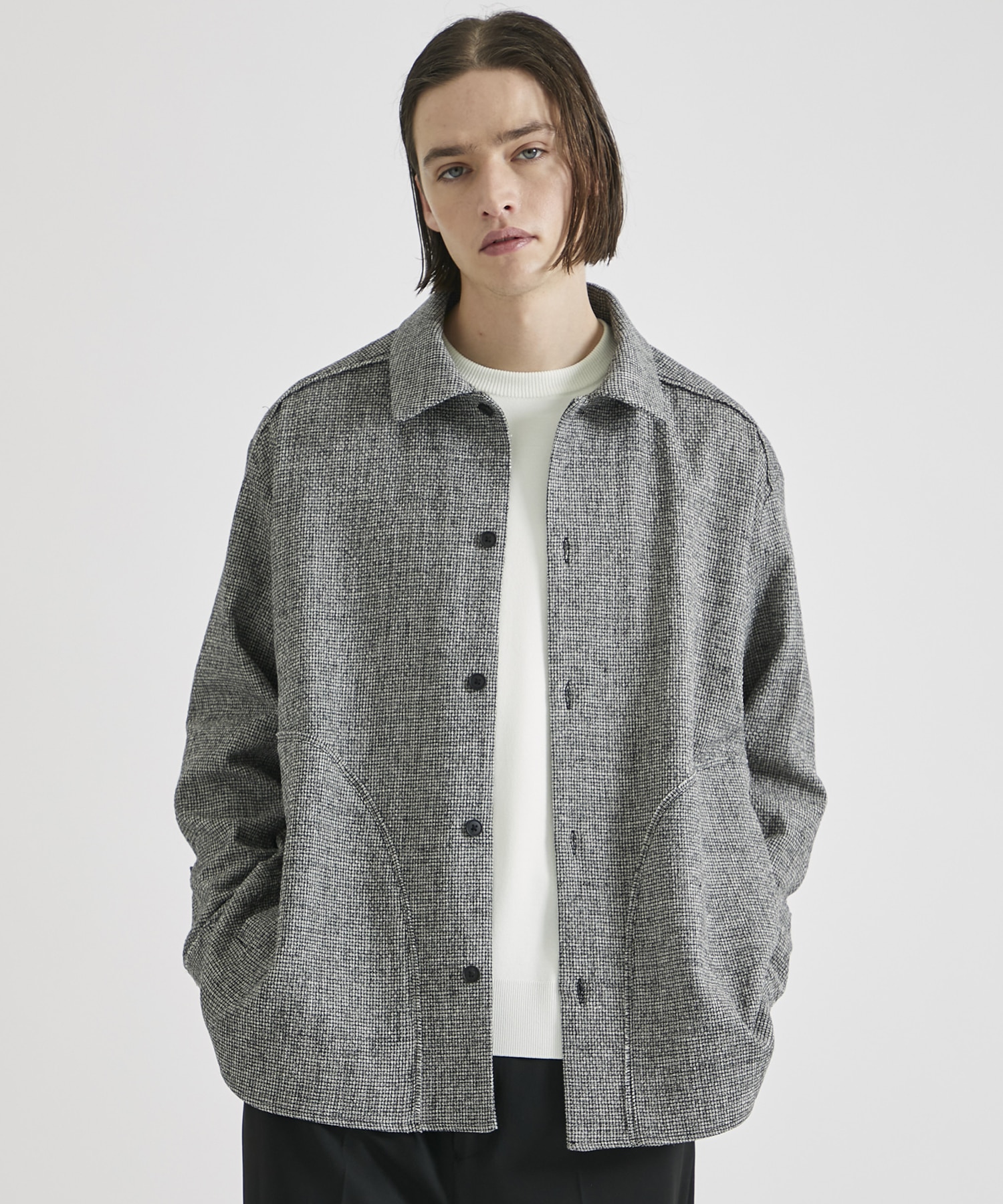 DRY TWEED シャツブルゾン