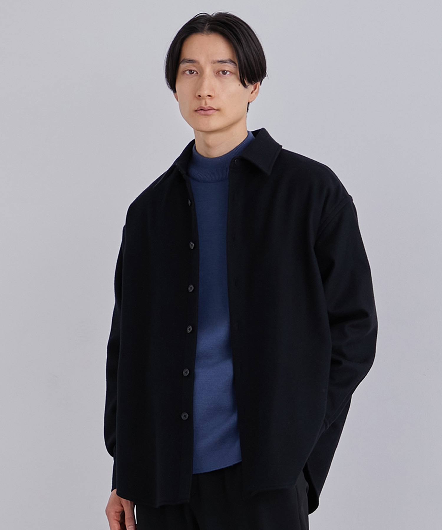 SUPER140リラックスネルシャツ