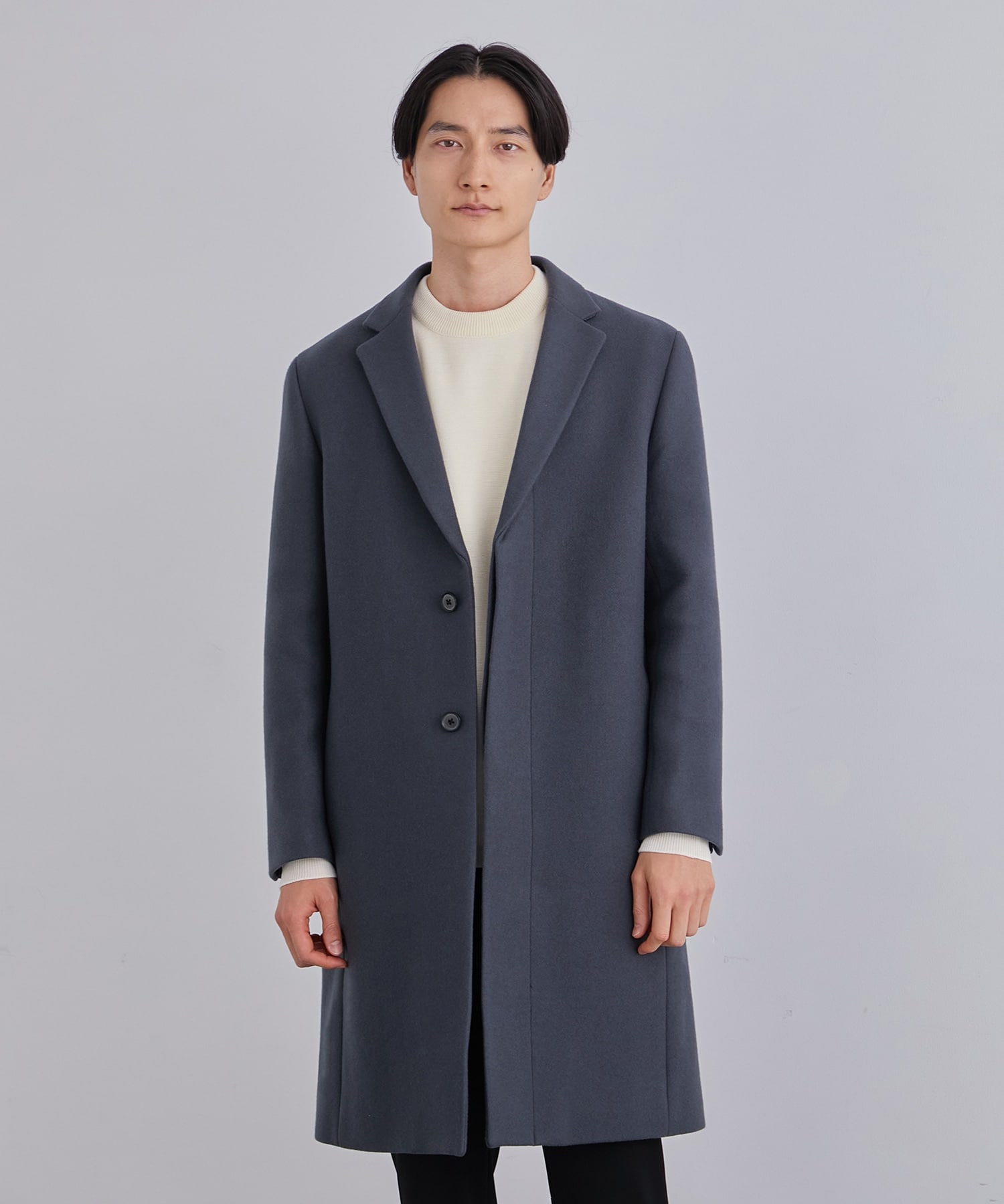 【美品】UNITED TOKYO ロングコート ブラック ノーカラー 1 M