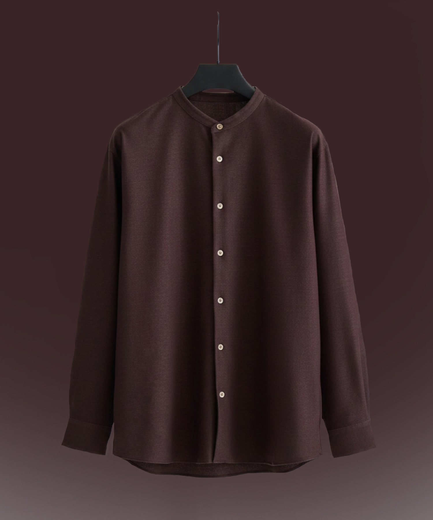 〈残りわずか｜再入荷なし〉Flannel ストレッチ バンドカラーシャツ