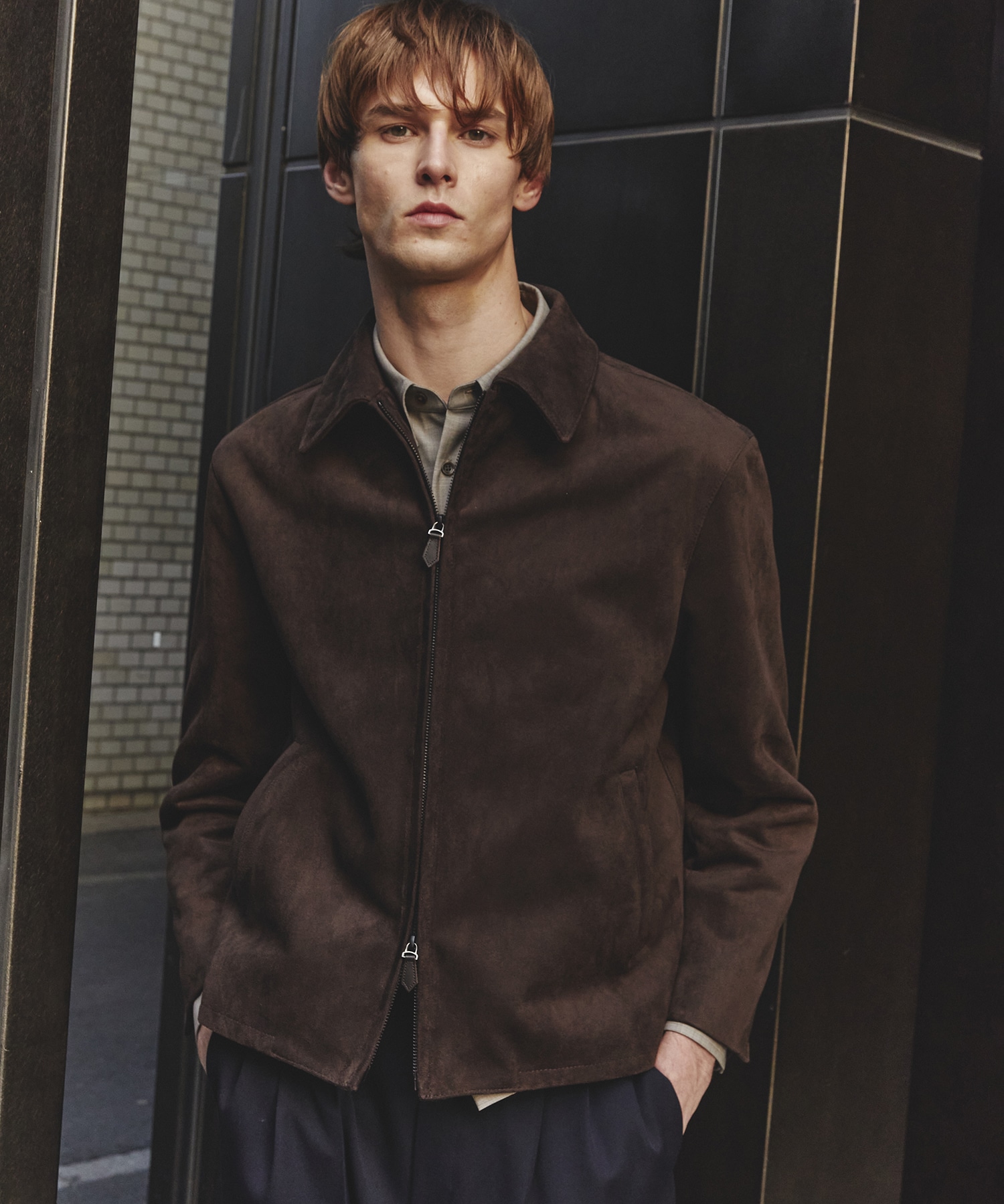 〈2026SS｜残りわずか｜再入荷なし〉LEATHER TEX SUEDE HARRINGTON JACKET