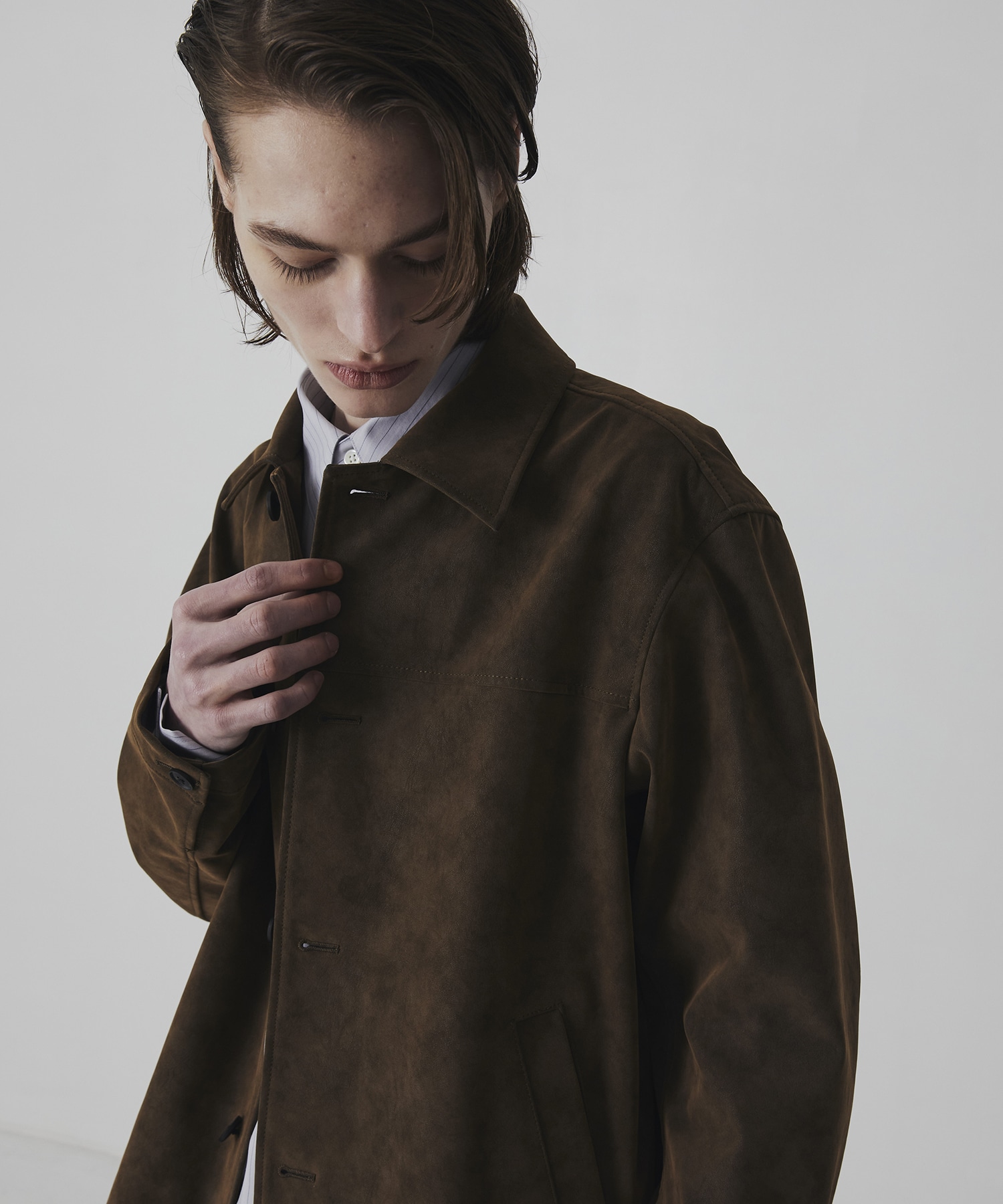 〈2026SS〉フロッキースエード カバーオール