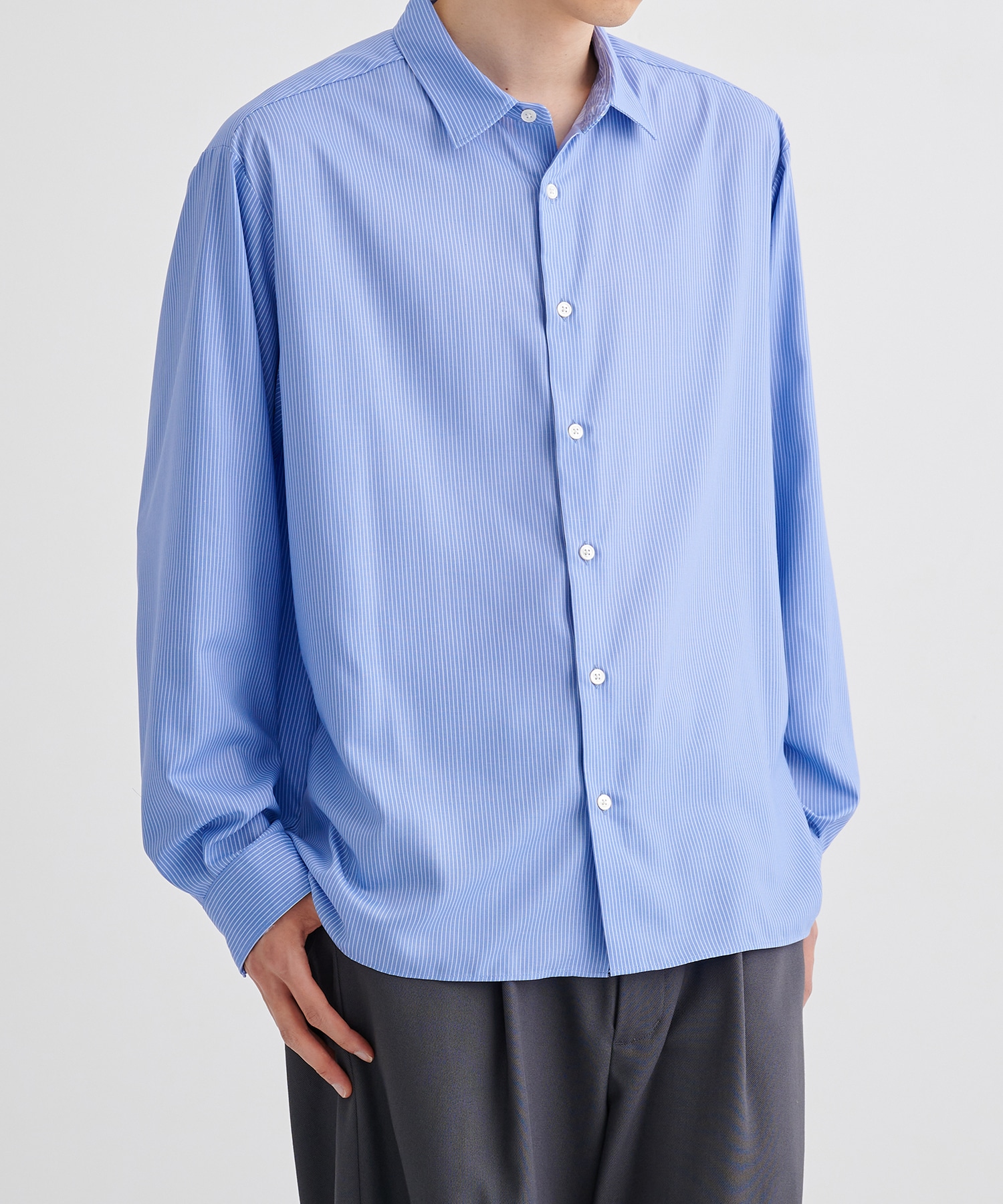 【WEB限定 先行予約】DRY RAYON ストライプリラックスシャツ