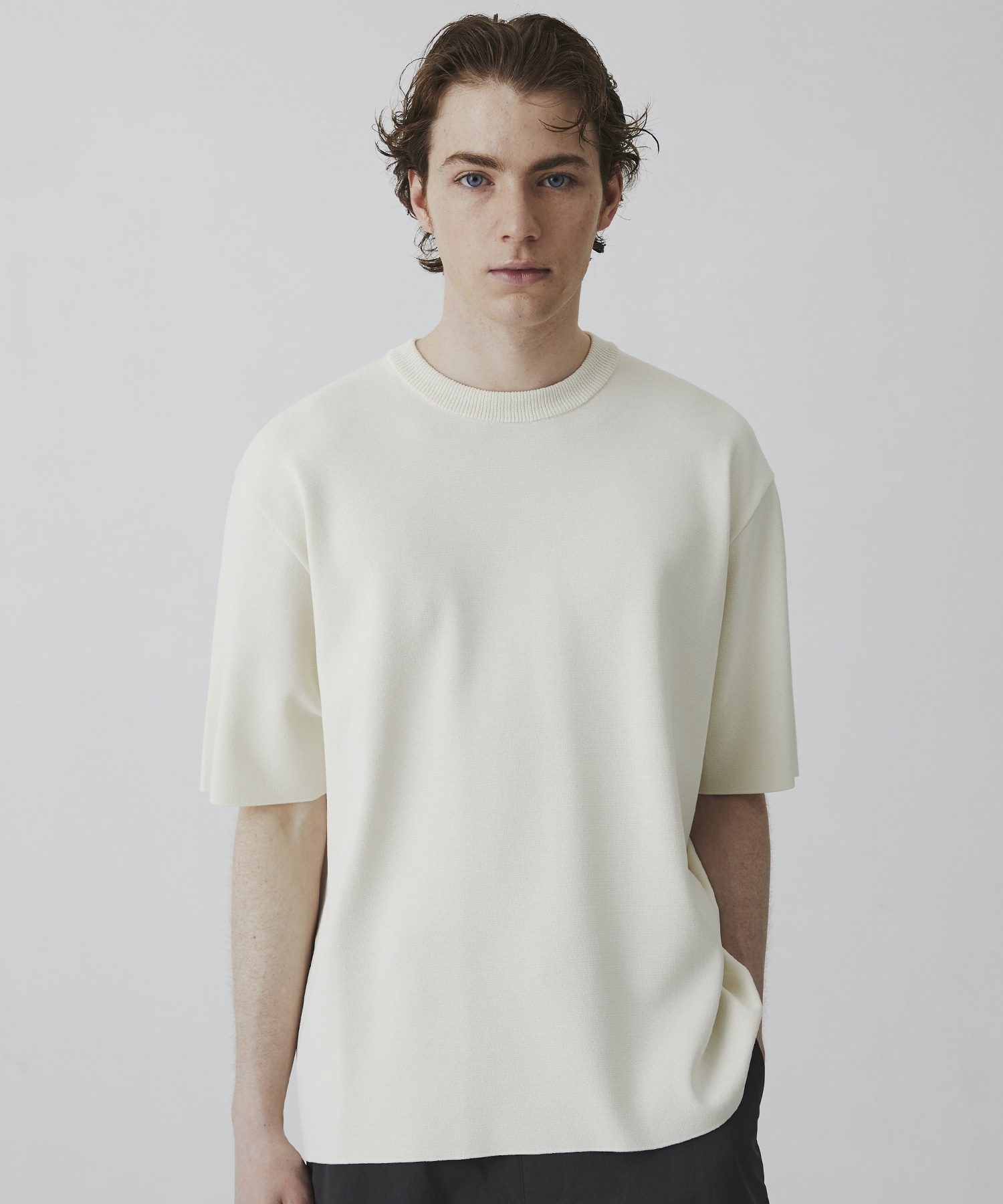 18G サーブルストレッチクルーネックニットTEE