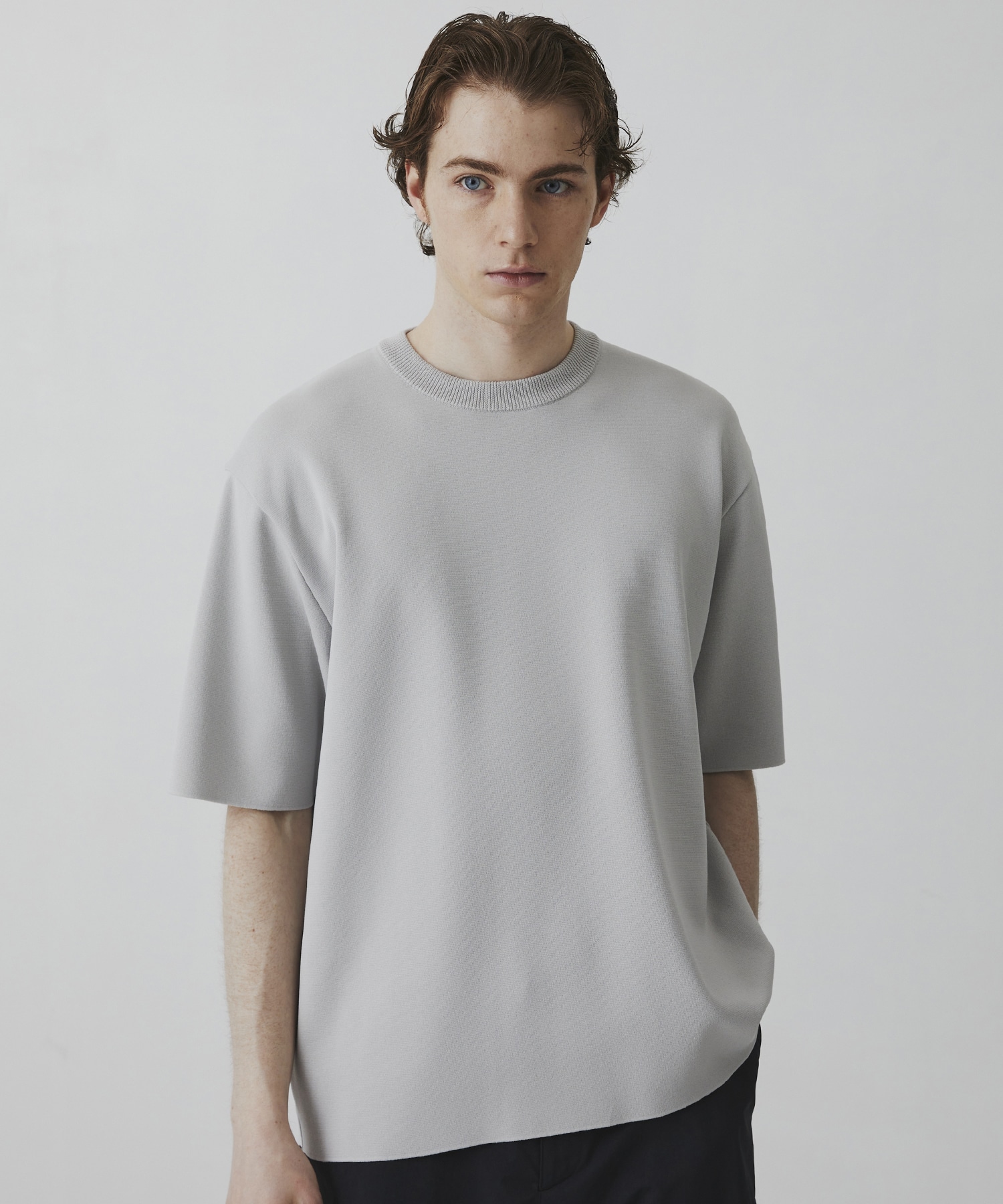 18G サーブルストレッチクルーネックニットTEE