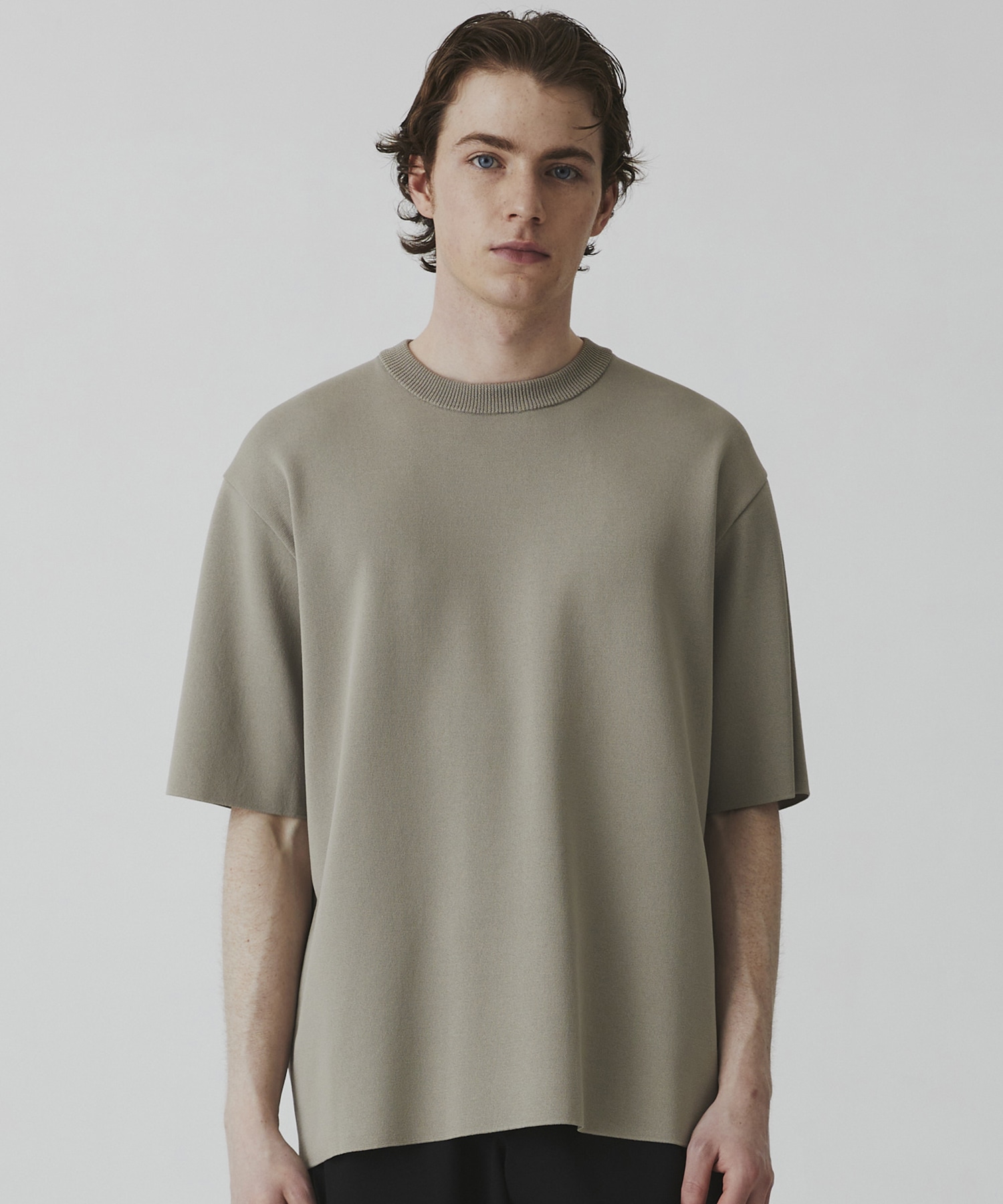 18G サーブルストレッチクルーネックニットTEE