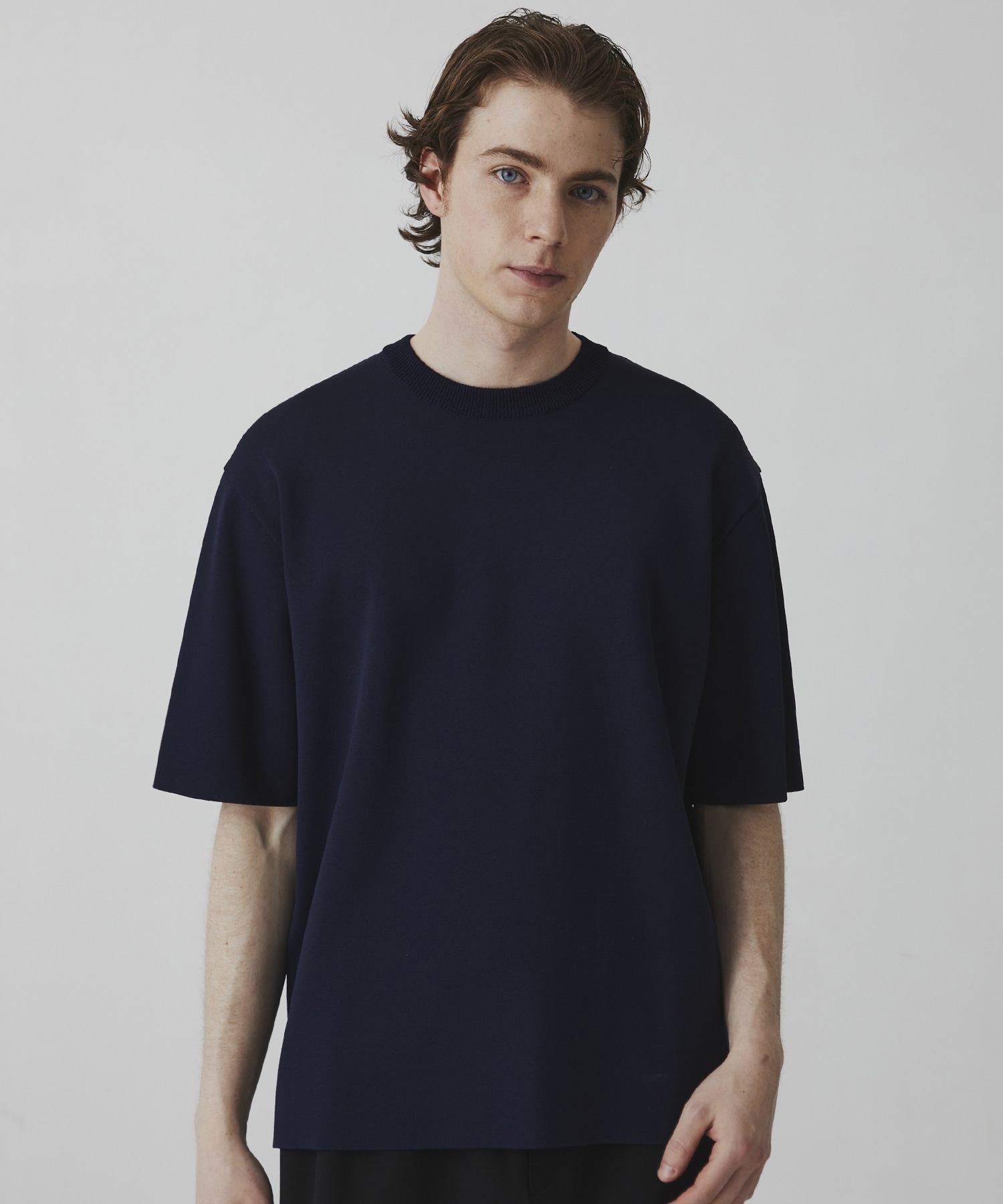 18G サーブルストレッチクルーネックニットTEE