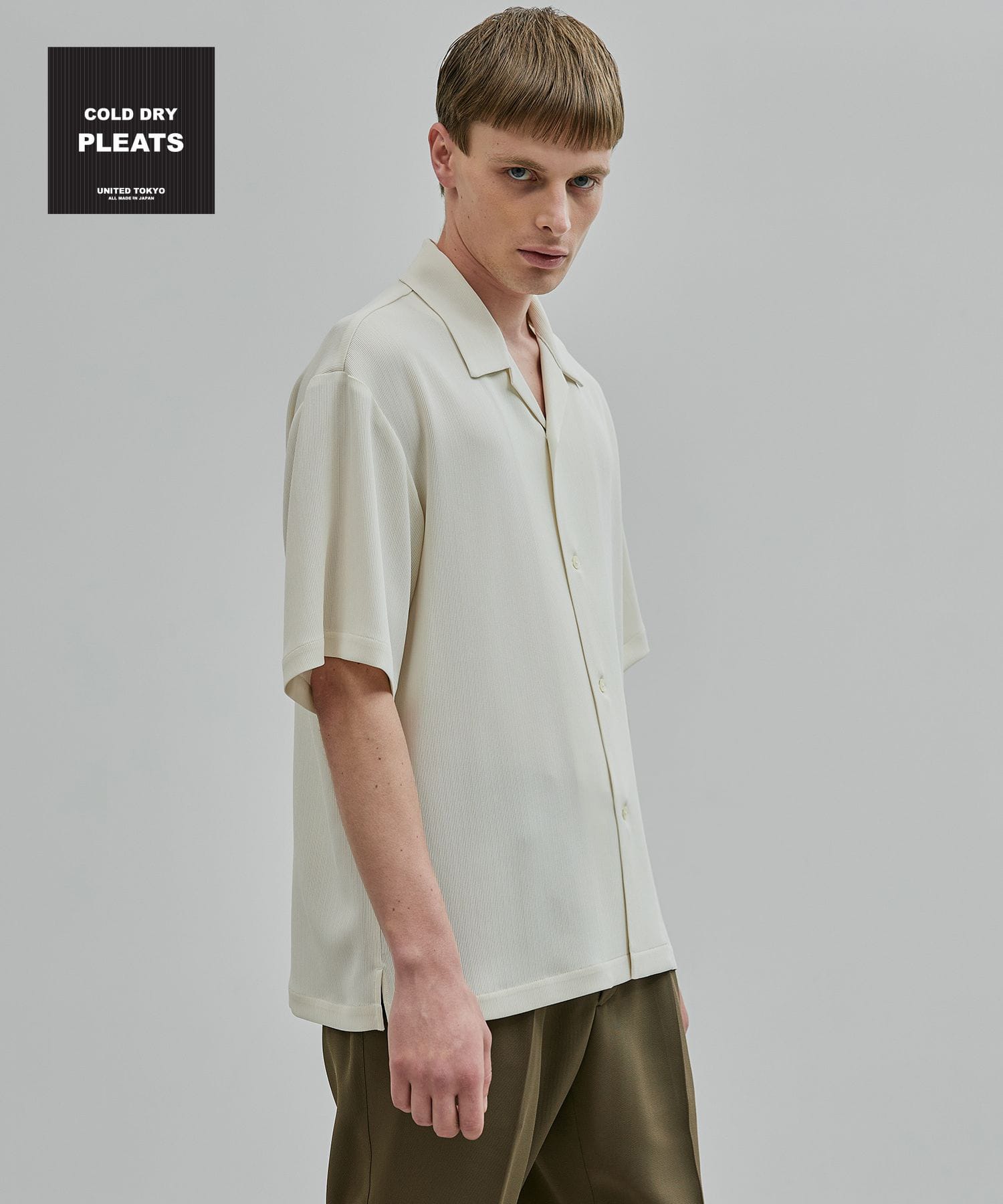 COLD DRY PLEATS オープンカラーシャツ