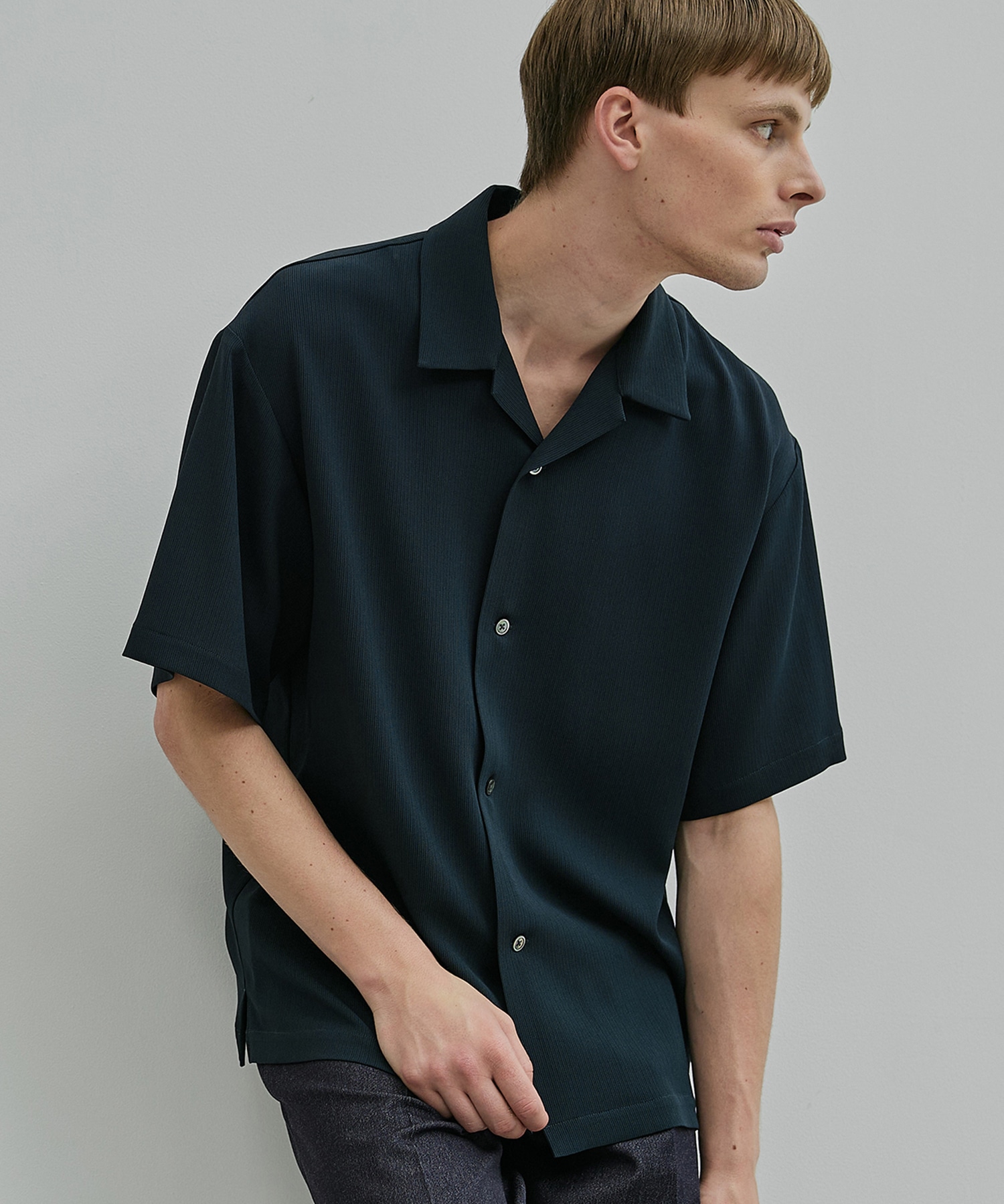 COLD DRY PLEATS オープンカラーシャツ