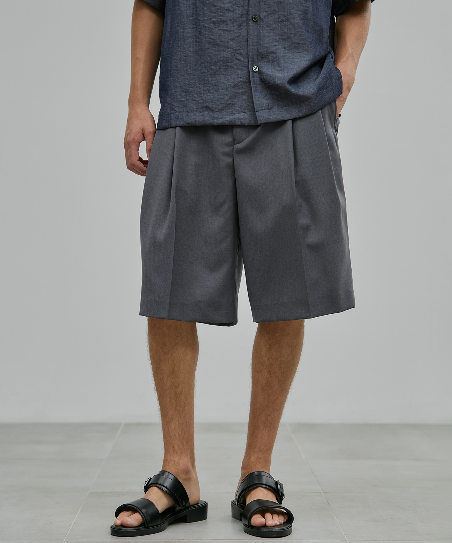 SUMMER WOOL 2タックイージーショーツ