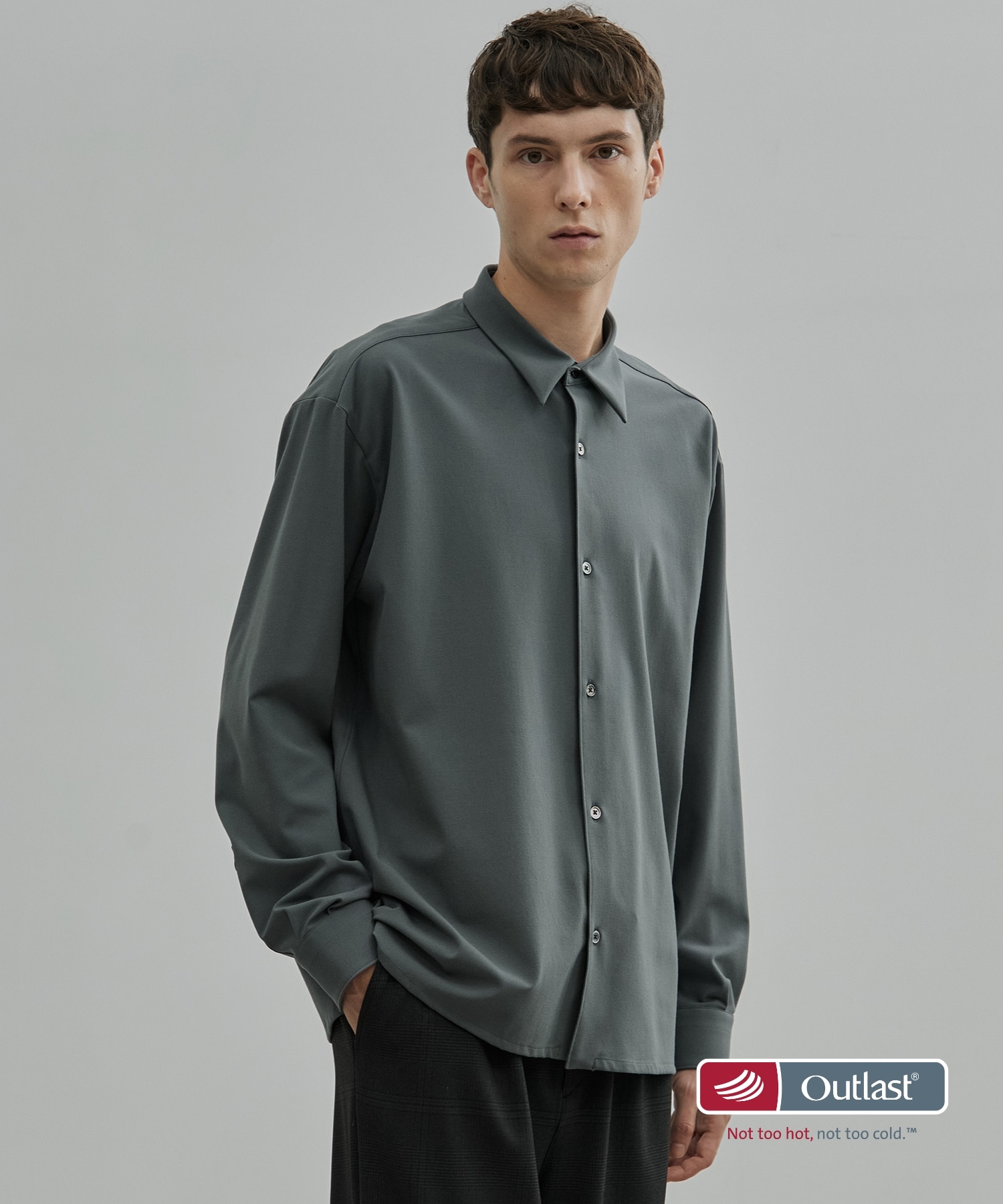 ユナイテッドトウキョウ　パラカーブレースシャツ　レース 長袖 シャツ ブルー UNITED TOKYO（ユナイテッドトウキョウ）の「パラカーブレースシャツ