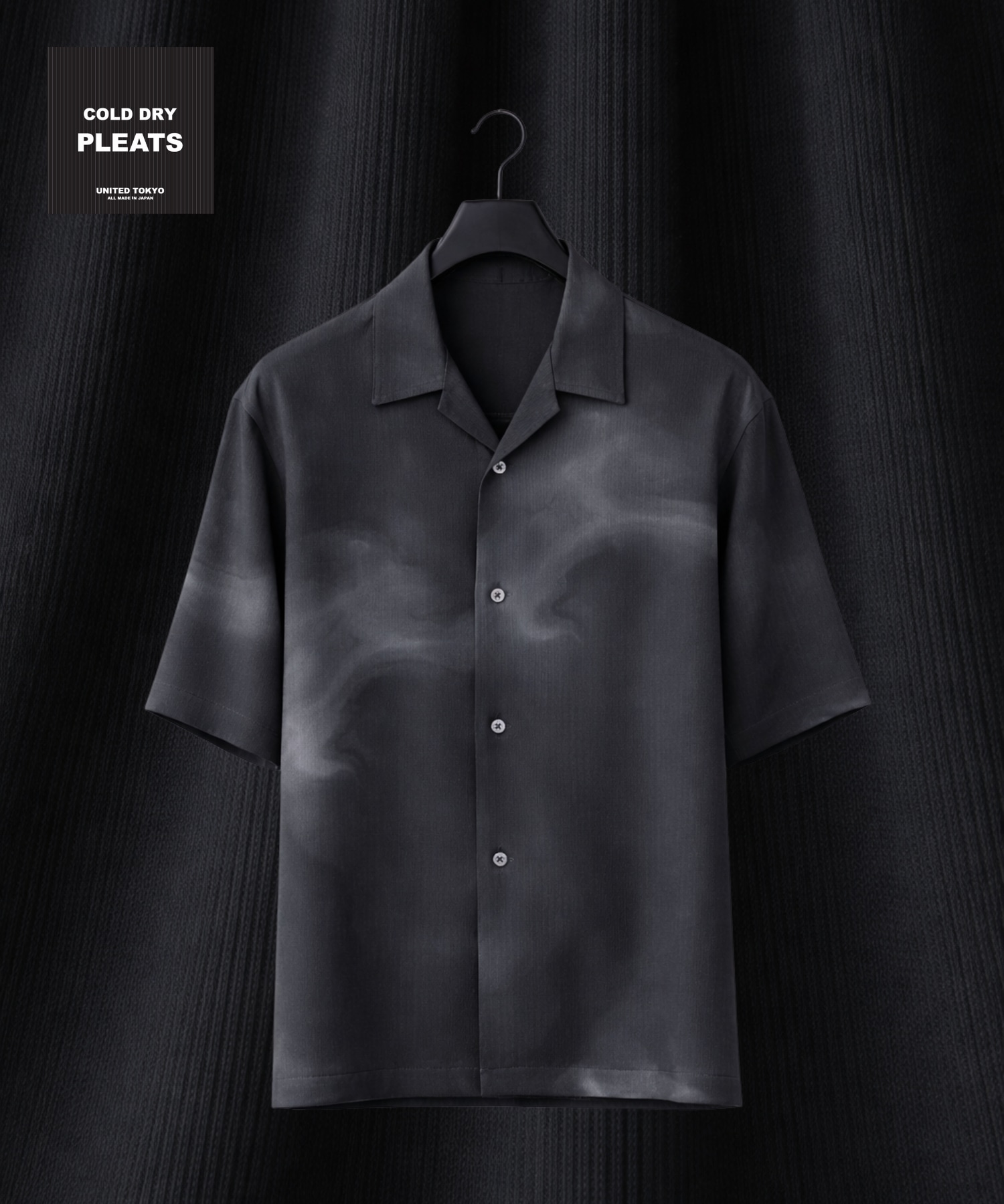 〈残りわずか｜再入荷なし〉COLD DRY GRADATION PLEATS オープンカラーシャツ