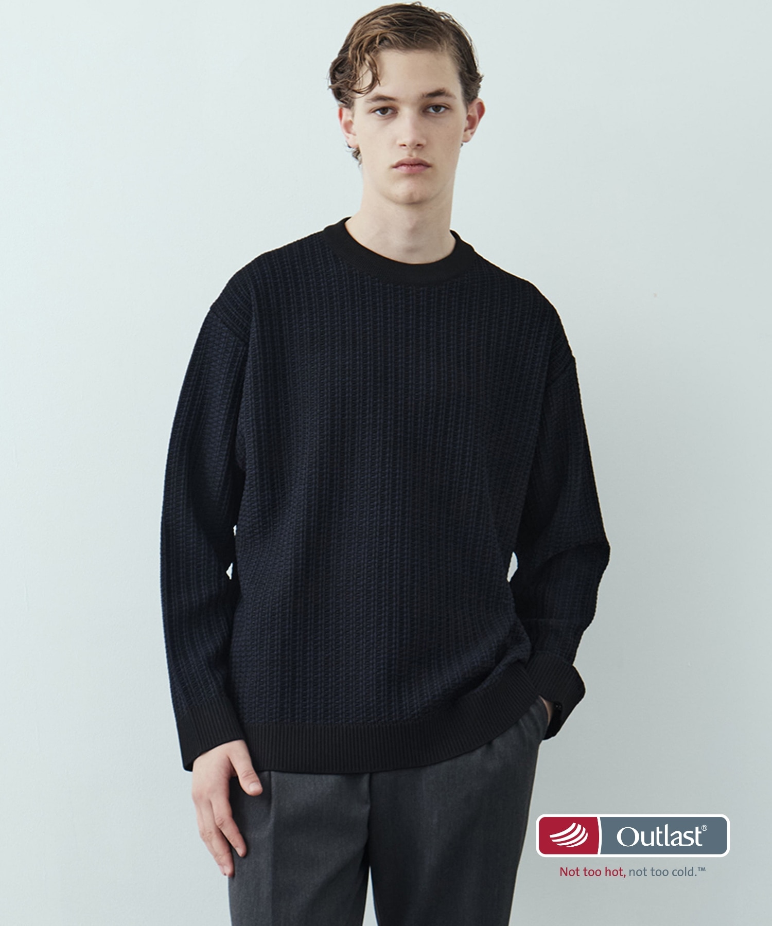 アウトラスト ジャガード クルーネックニット