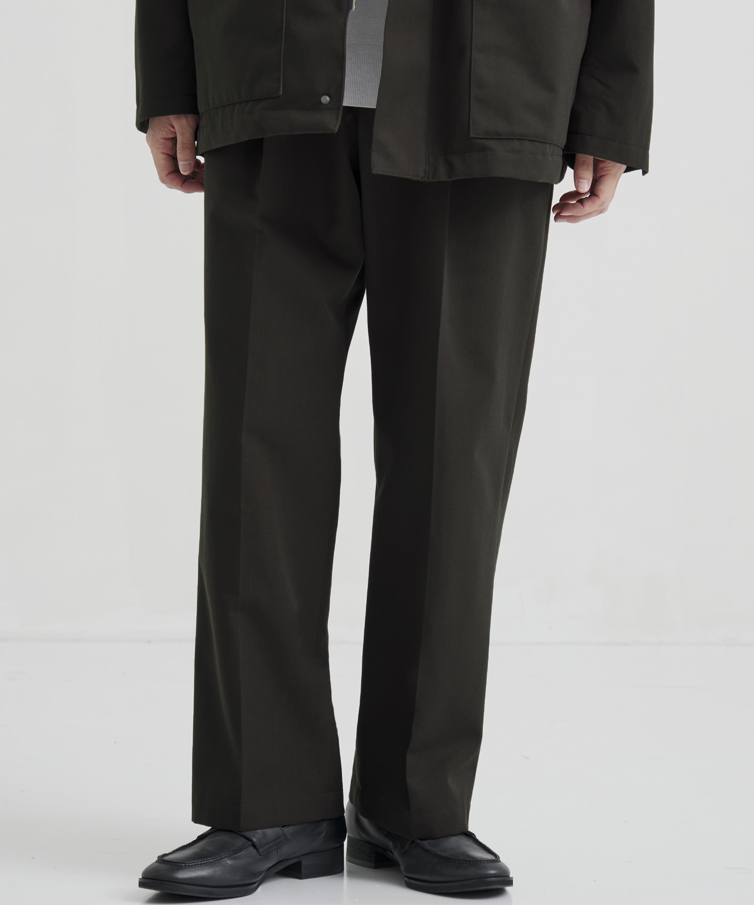 WOOL COTTON ギャバ 2タックパンツ