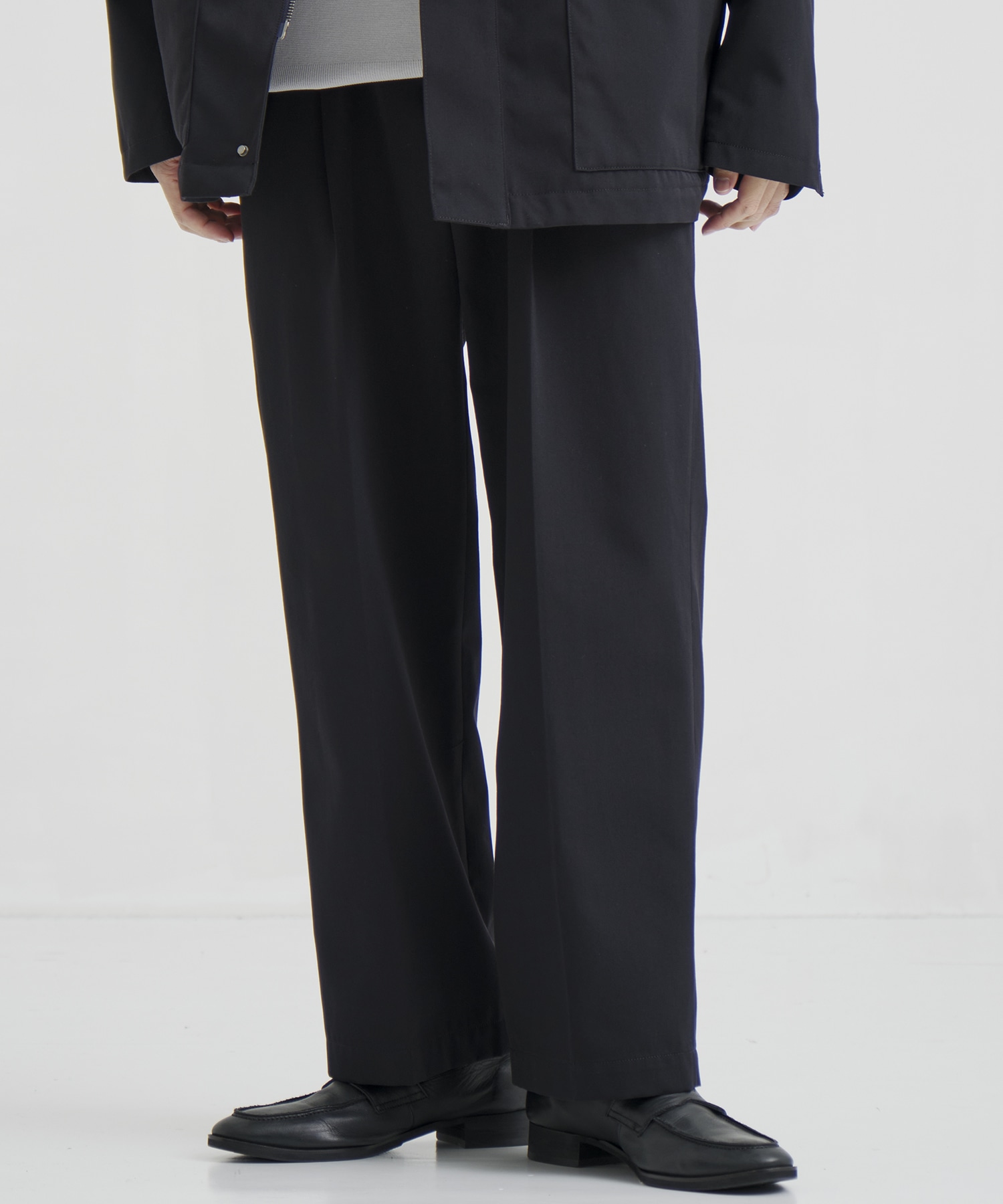 WOOL COTTON ギャバ 2タックパンツ