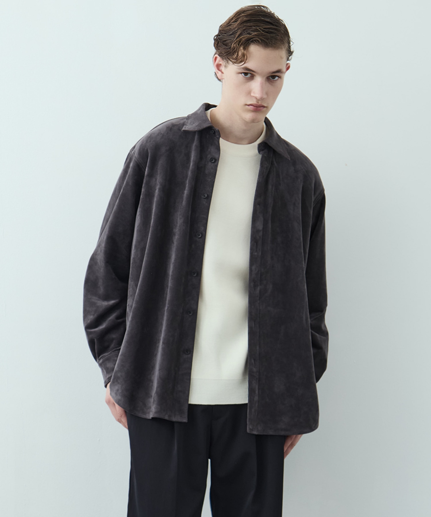 FEATHER SUEDE ロングスリーブシャツ