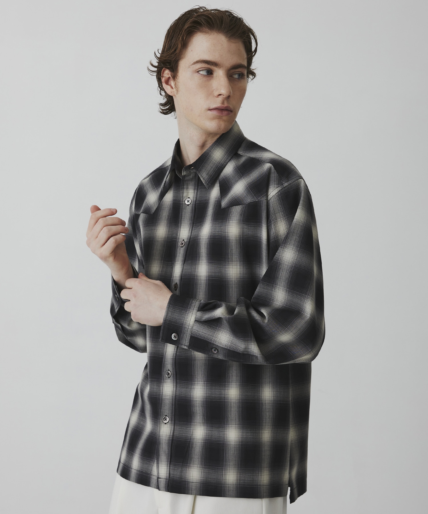 ウールオンブレチェック ウエスタンシャツ