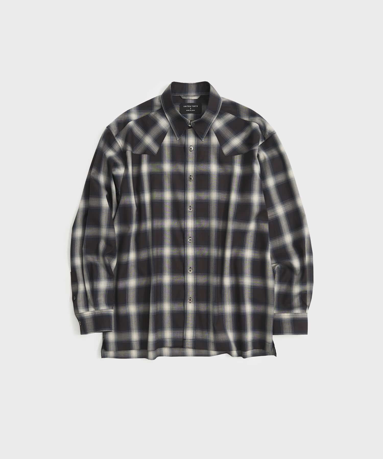 ウールオンブレチェック ウエスタンシャツ