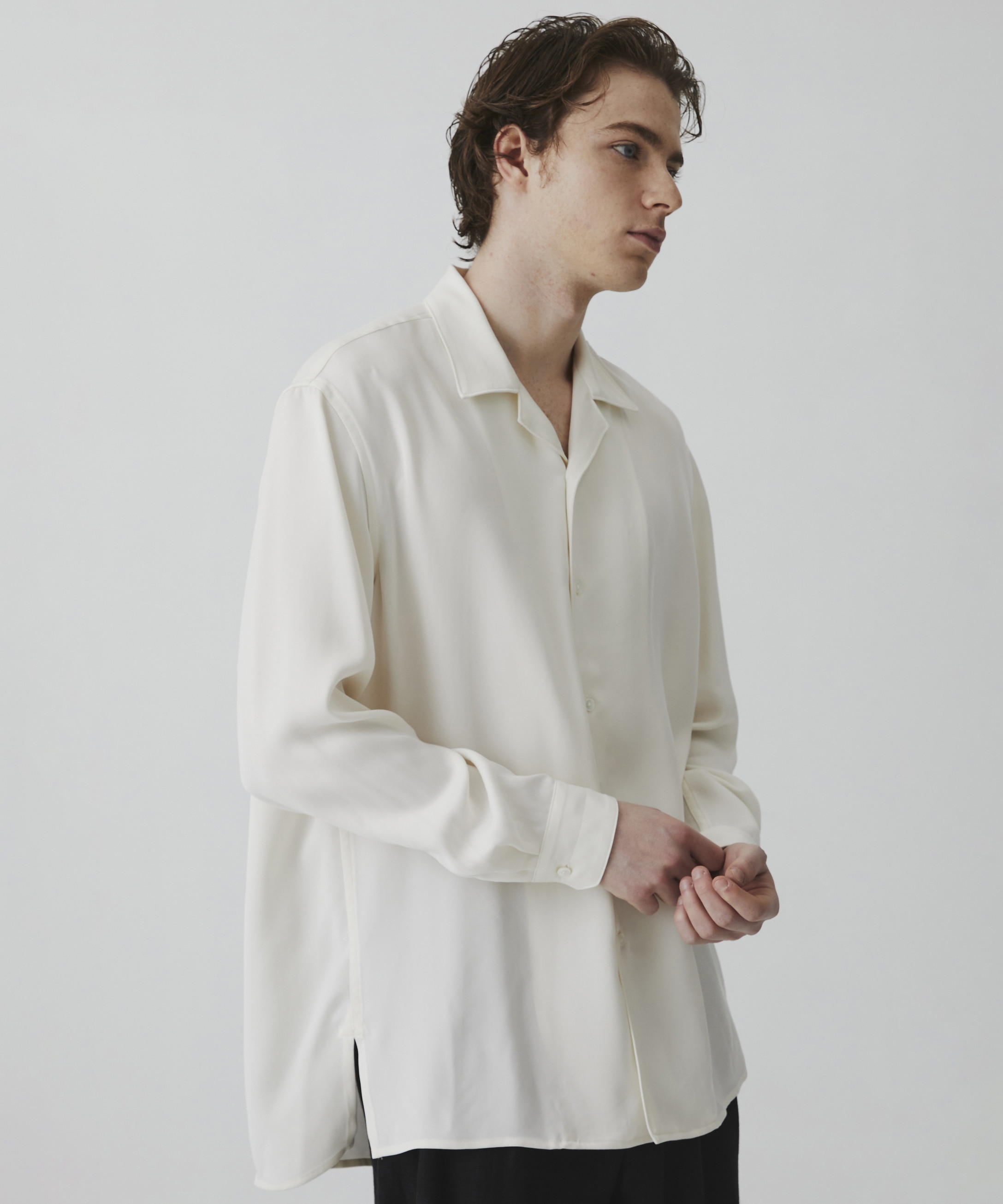 DOUBLE TWIST CUPRA オープンカラーシャツ