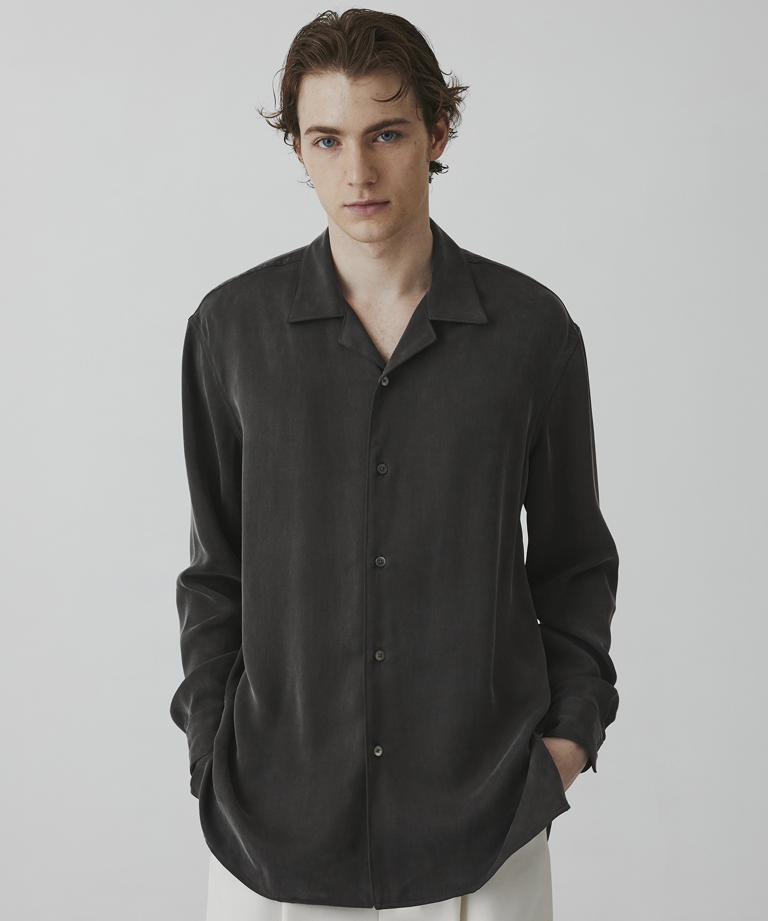 DOUBLE TWIST CUPRA オープンカラーシャツ