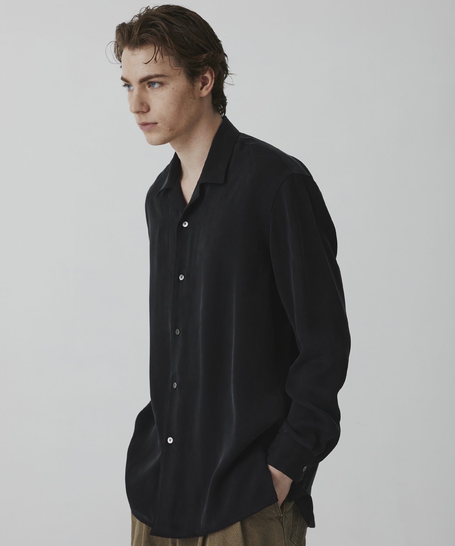 DOUBLE TWIST CUPRA オープンカラーシャツ