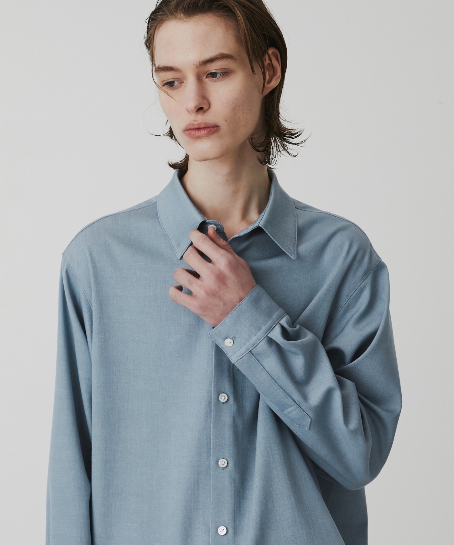 スラブシャンブレー デニムシャツ