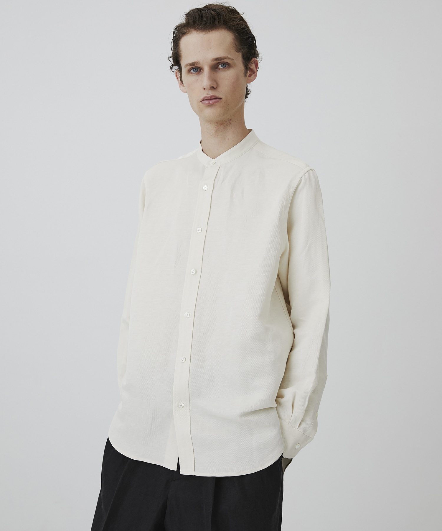 VINTAGE SILK LINEN グランパシャツ