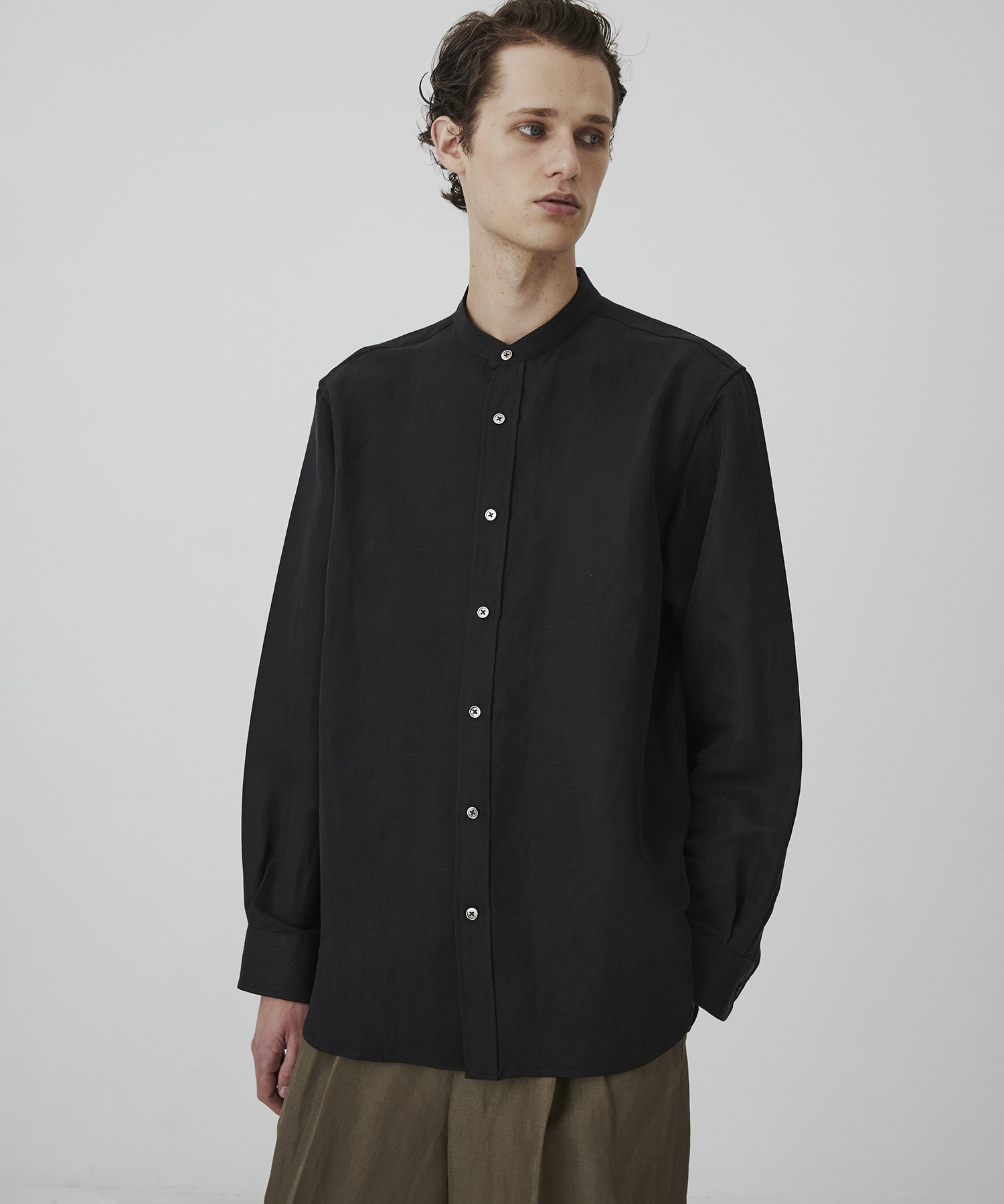 VINTAGE SILK LINEN グランパシャツ