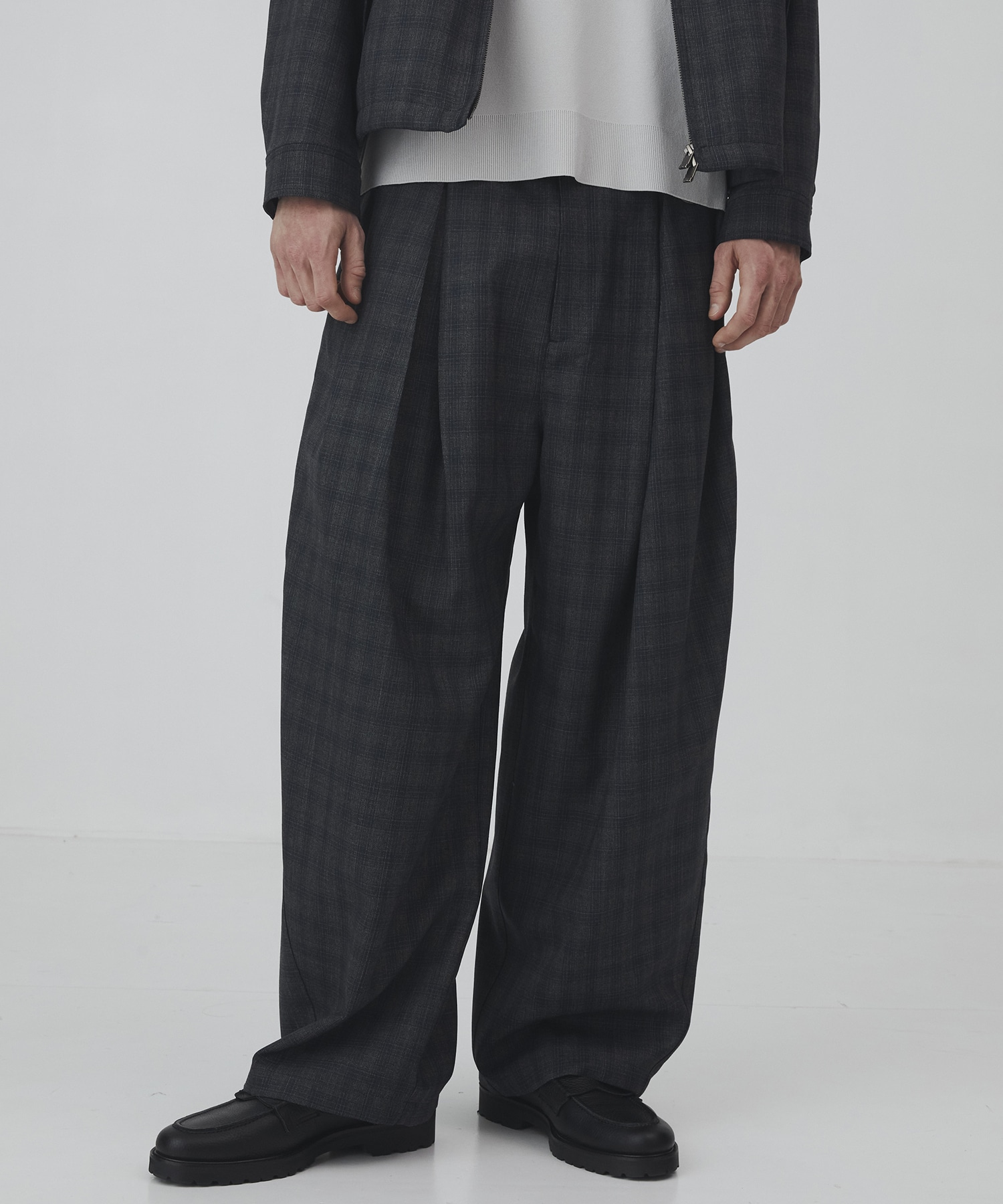 〈2026SS｜数量限定〉CUBA CHECK 2タックワイドパンツ