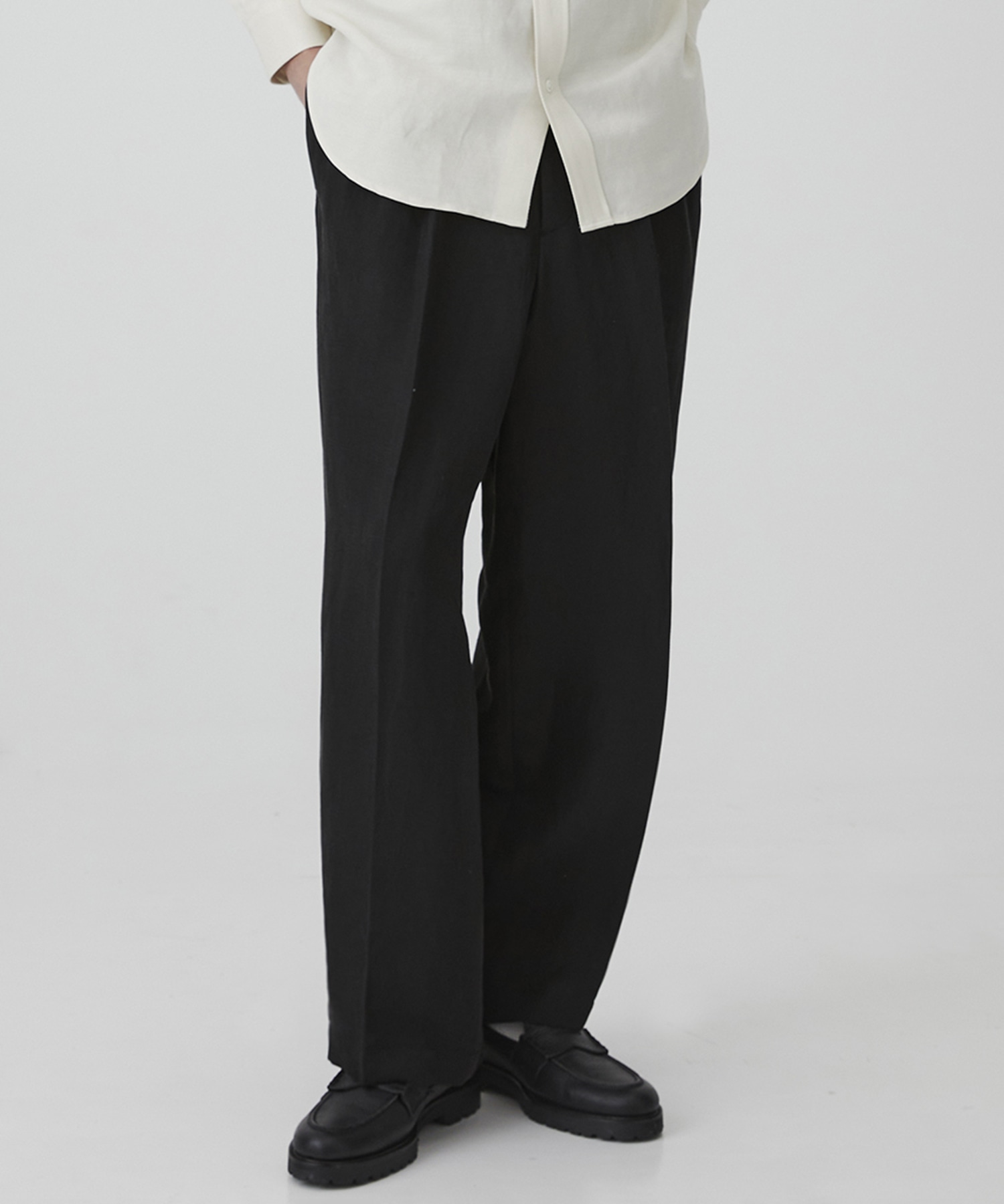 〈再入荷なし〉VINTAGE SILK LINEN 3タックスラックス