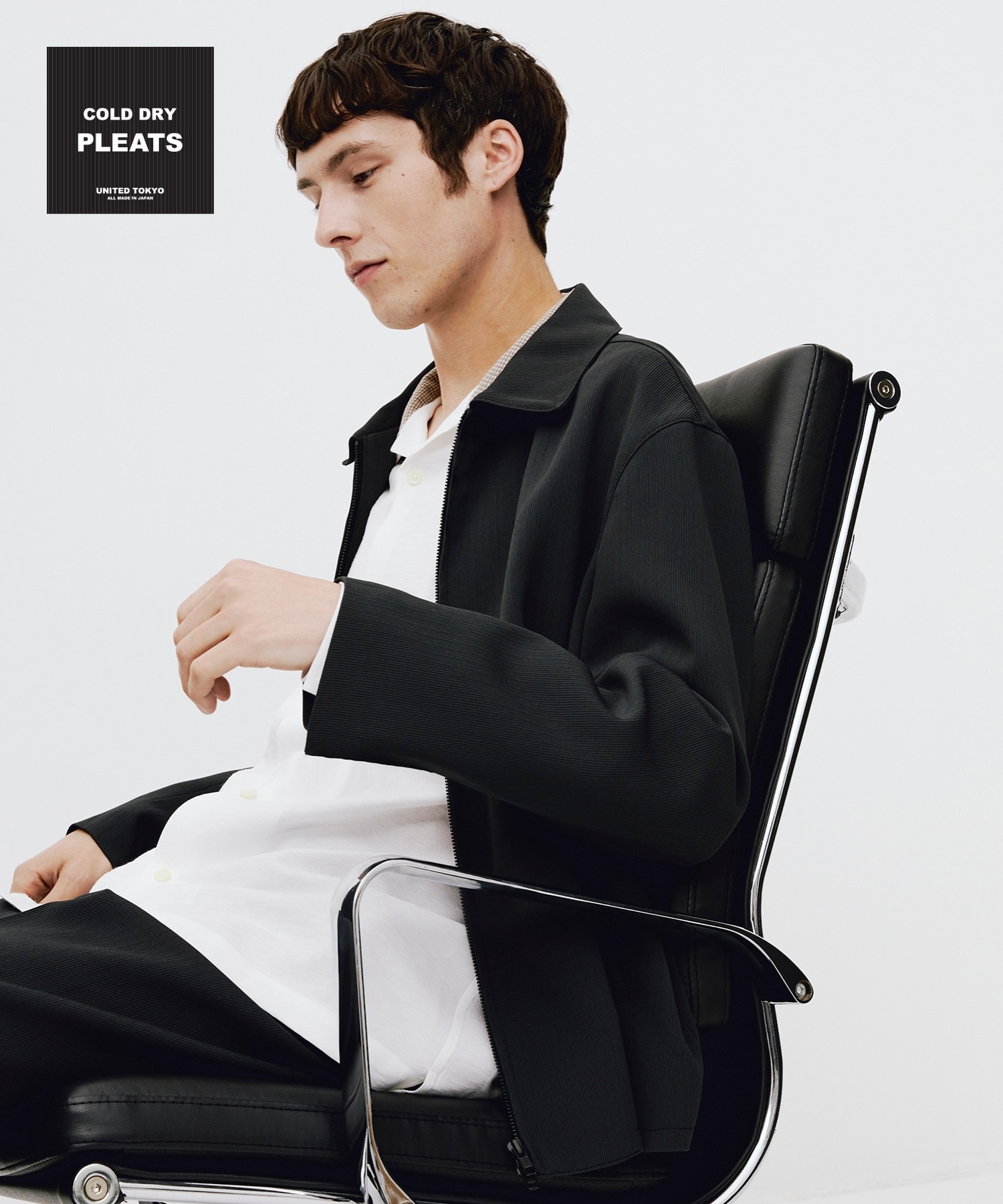 〈再入荷なし〉COLD DRY PLEATS ハリントンブルゾン