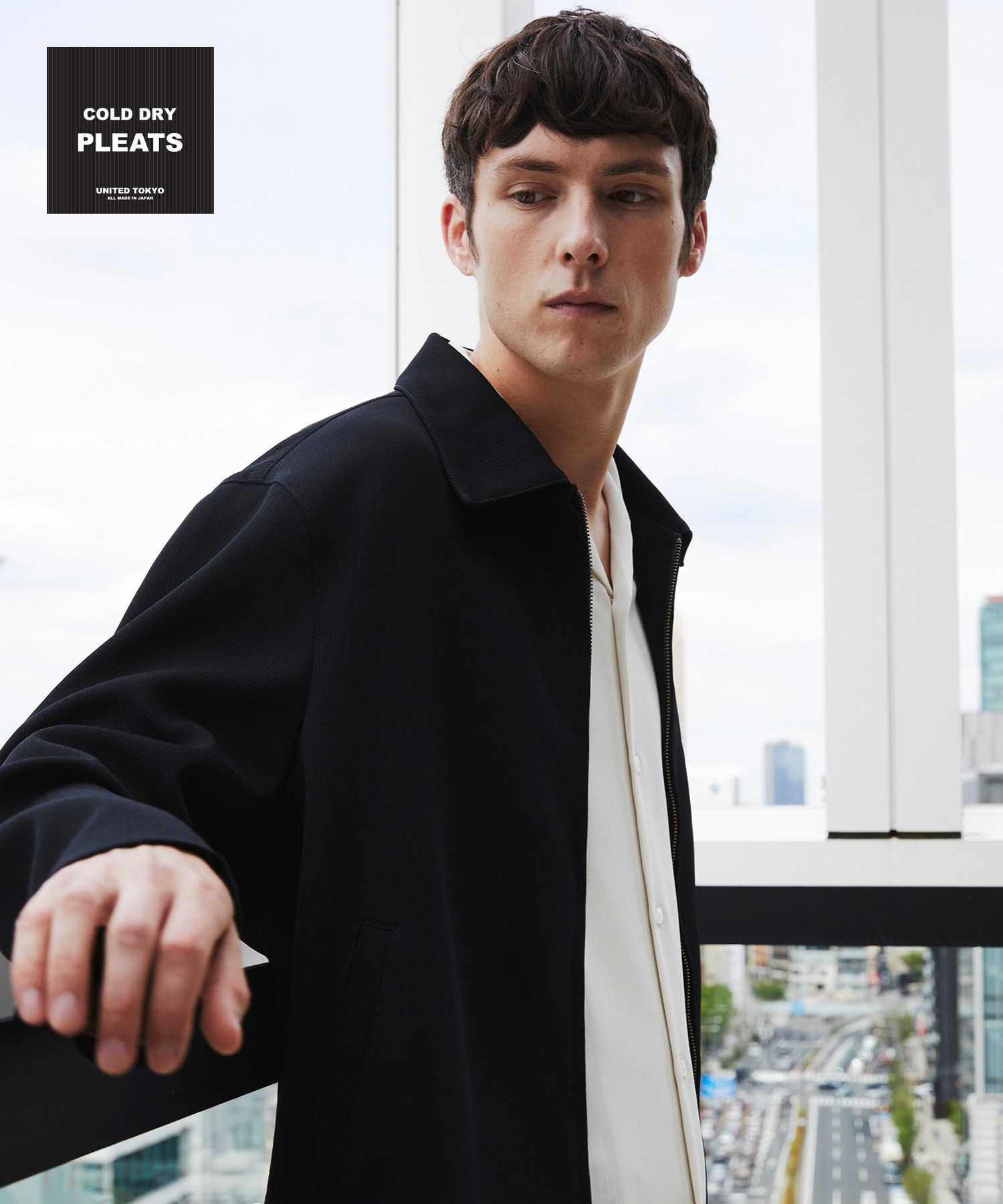 〈再入荷なし〉COLD DRY PLEATS ハリントンブルゾン