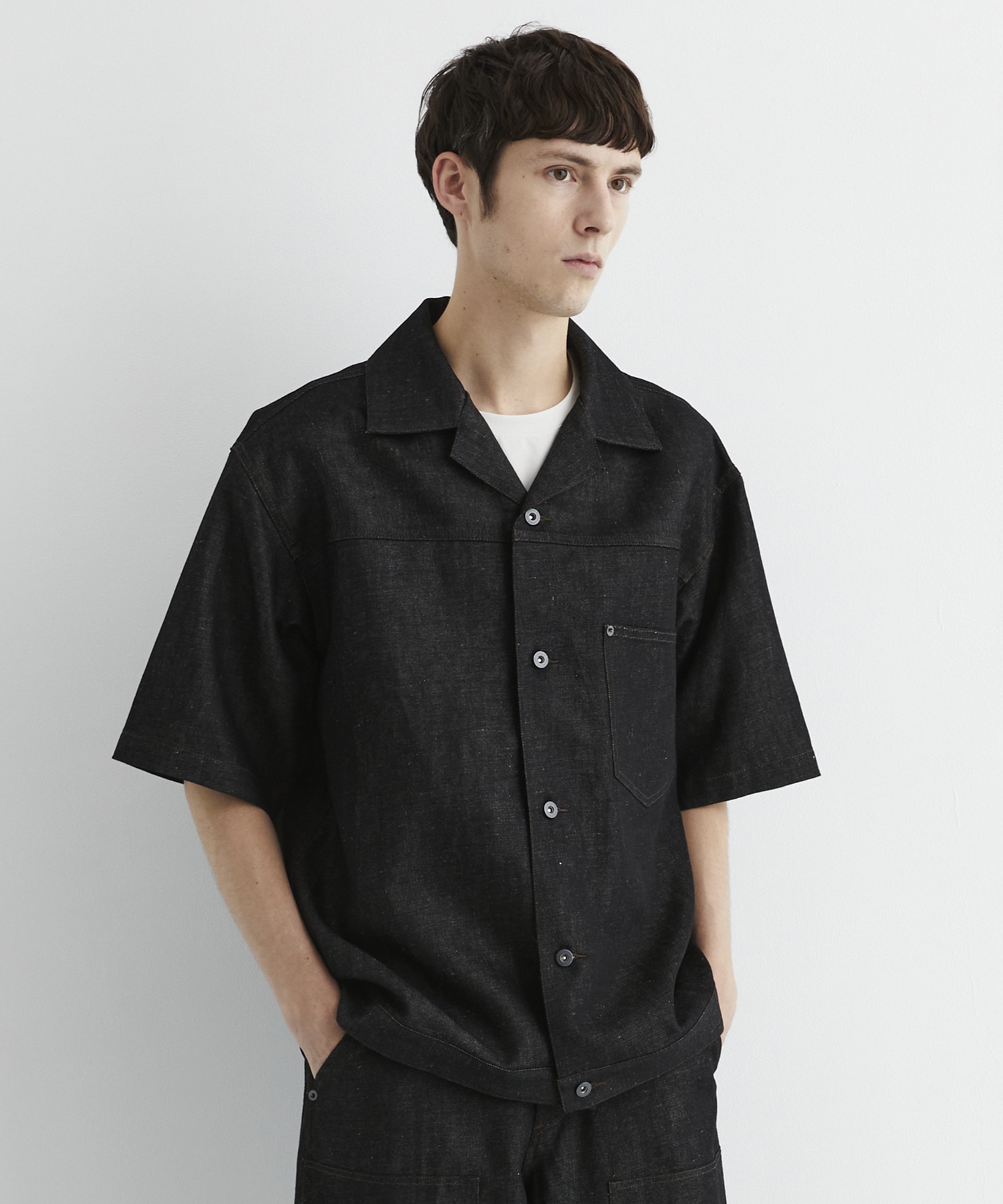 9.5oz LINEN DENIM ワークシャツ S/S