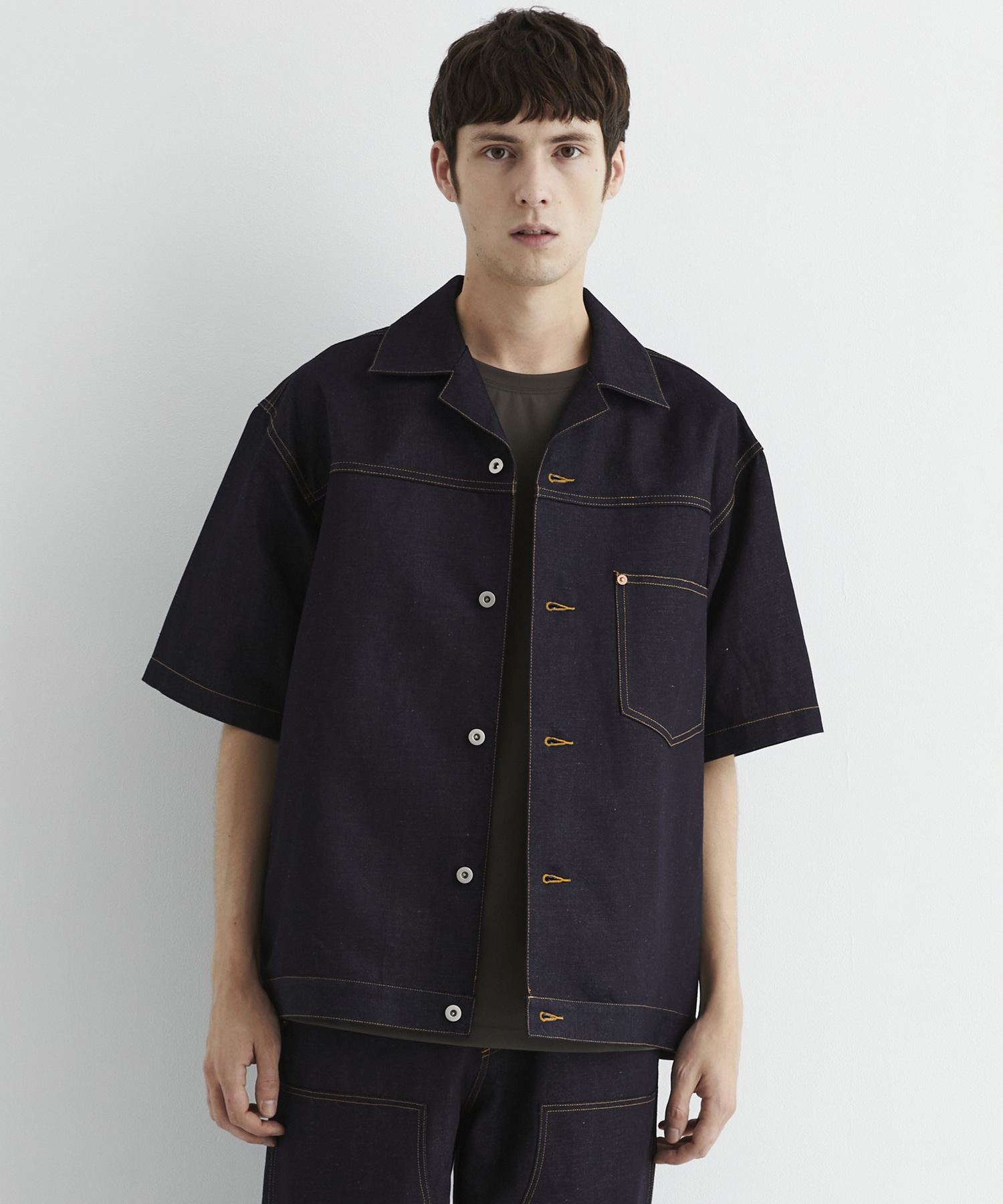 9.5oz LINEN DENIM ワークシャツ S/S