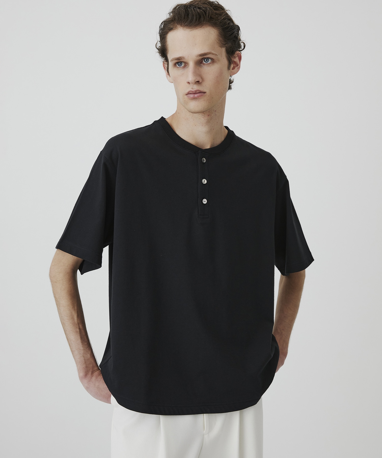 ALBINI CASHMERE×SEA ISLAND COTTON HENRY TEE