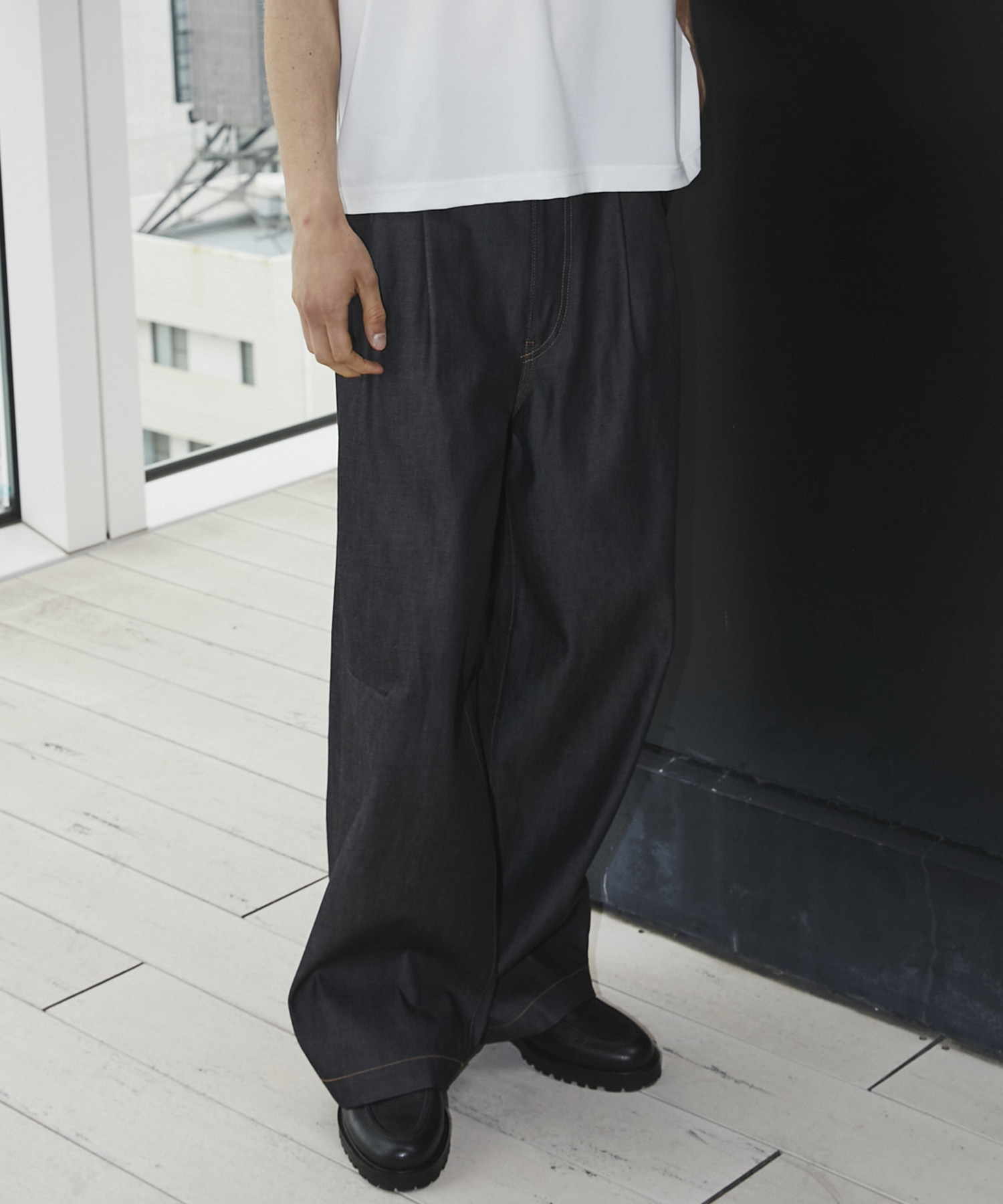 SUPIMA DENIM バギーパンツ